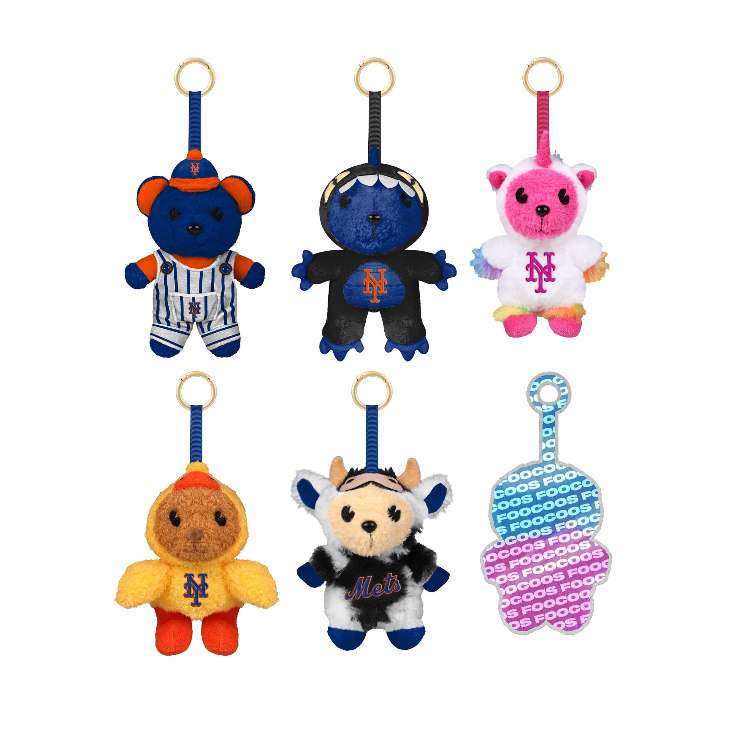New York Mets MLB FOOCOOS Plush Bag Charm Keychain Blind Box Series 1