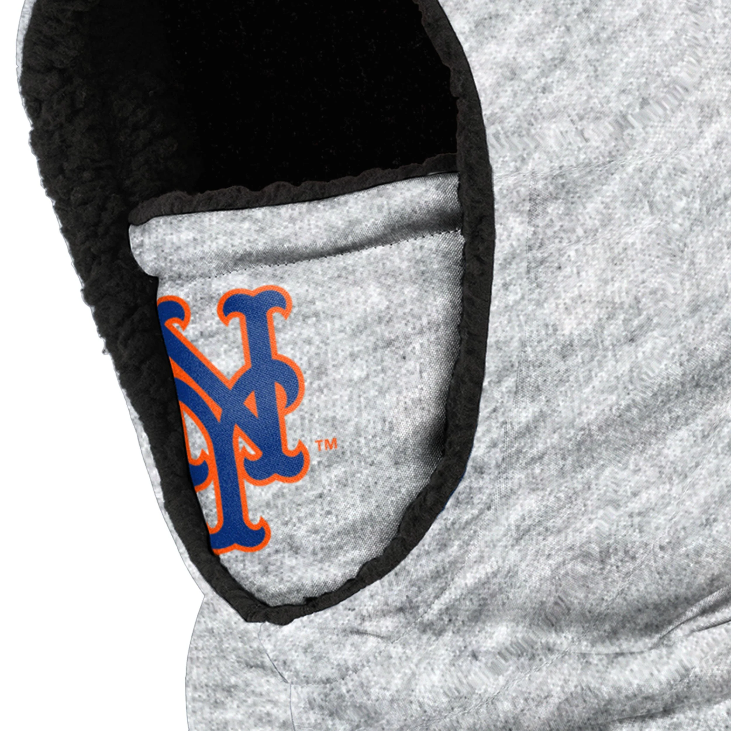 New York Mets MLB Heather Grey Big Logo Hooded Gaiter - Image 3