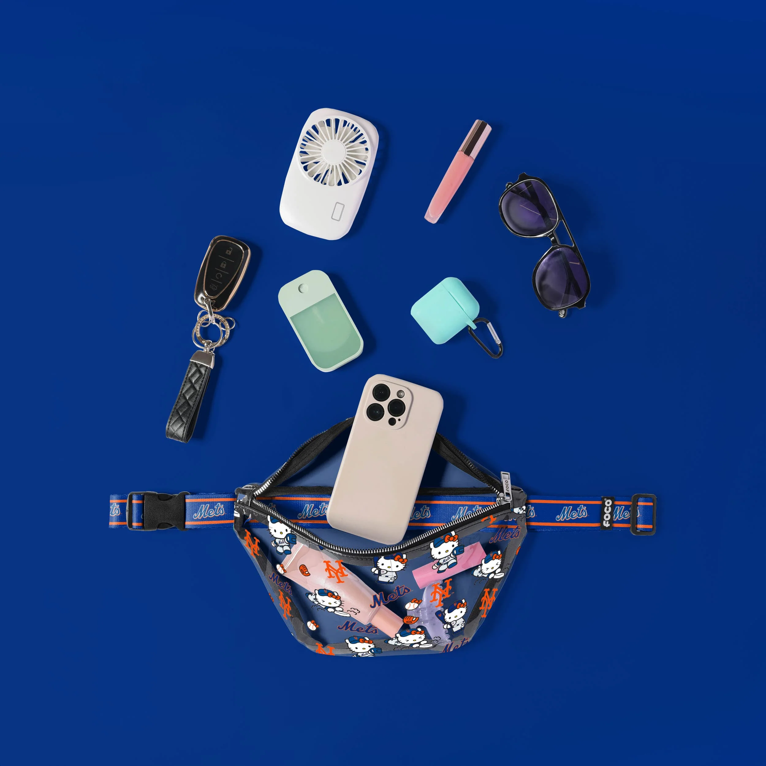 New York Mets MLB Hello Kitty® Clear Fanny Pack (PREORDER - SHIPS MID JULY) - Image 3