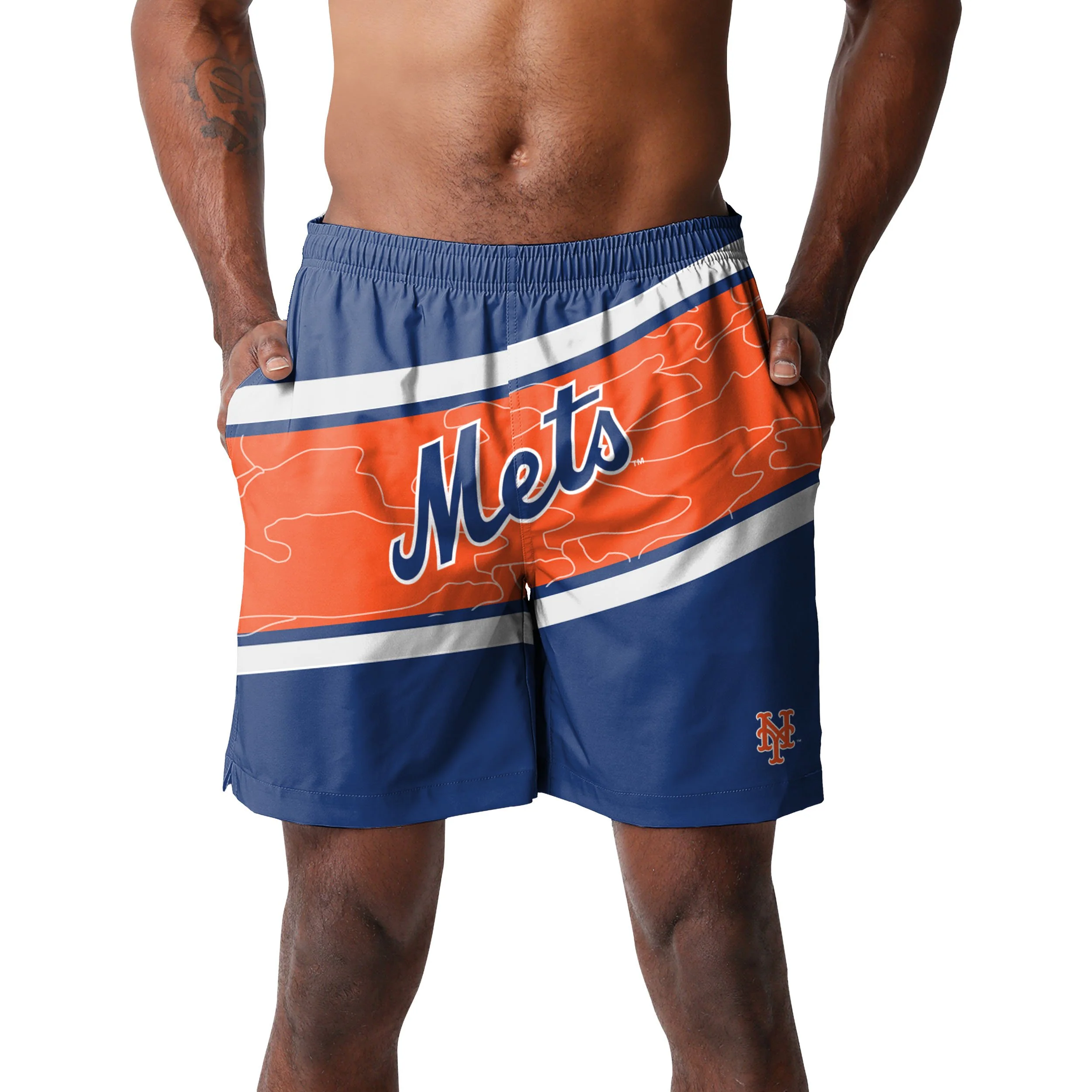 New York Mets MLB Mens Big Wordmark Swimming Trunks - Image 2