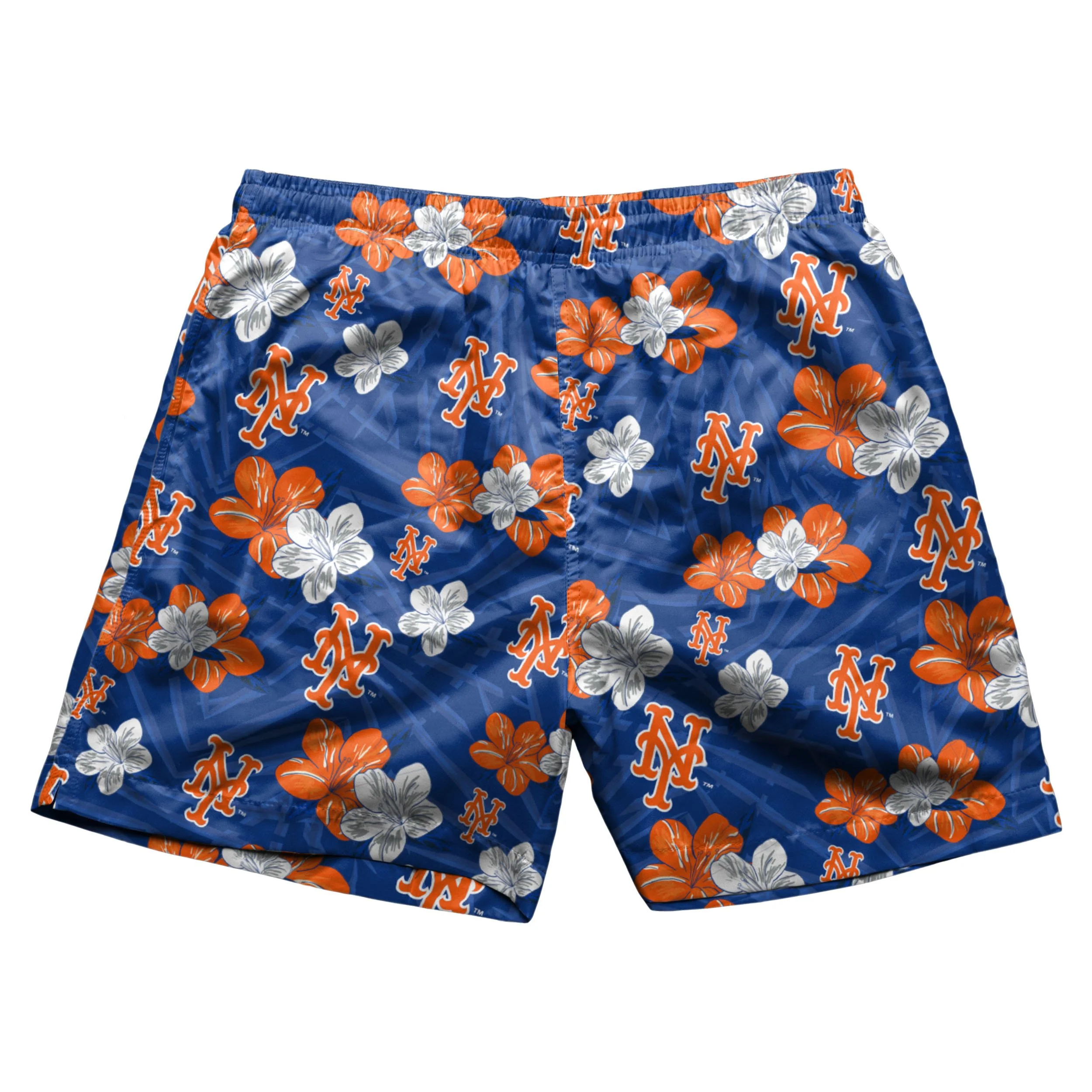 New York Mets MLB Mens Hibiscus Slim Fit 5.5" Swimming Trunks - Image 2