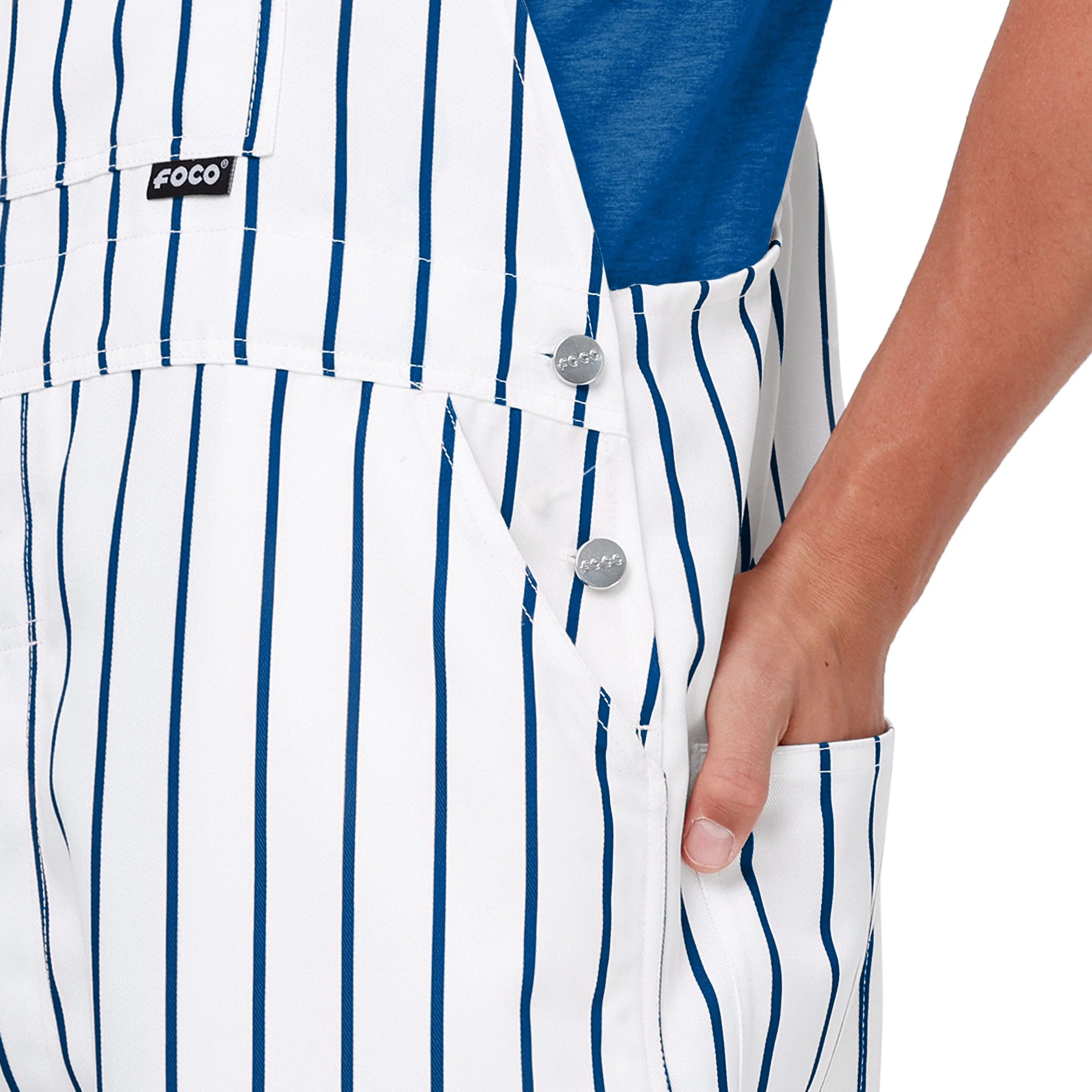 New York Mets MLB Mens Pinstripe Bib Overalls - Image 5