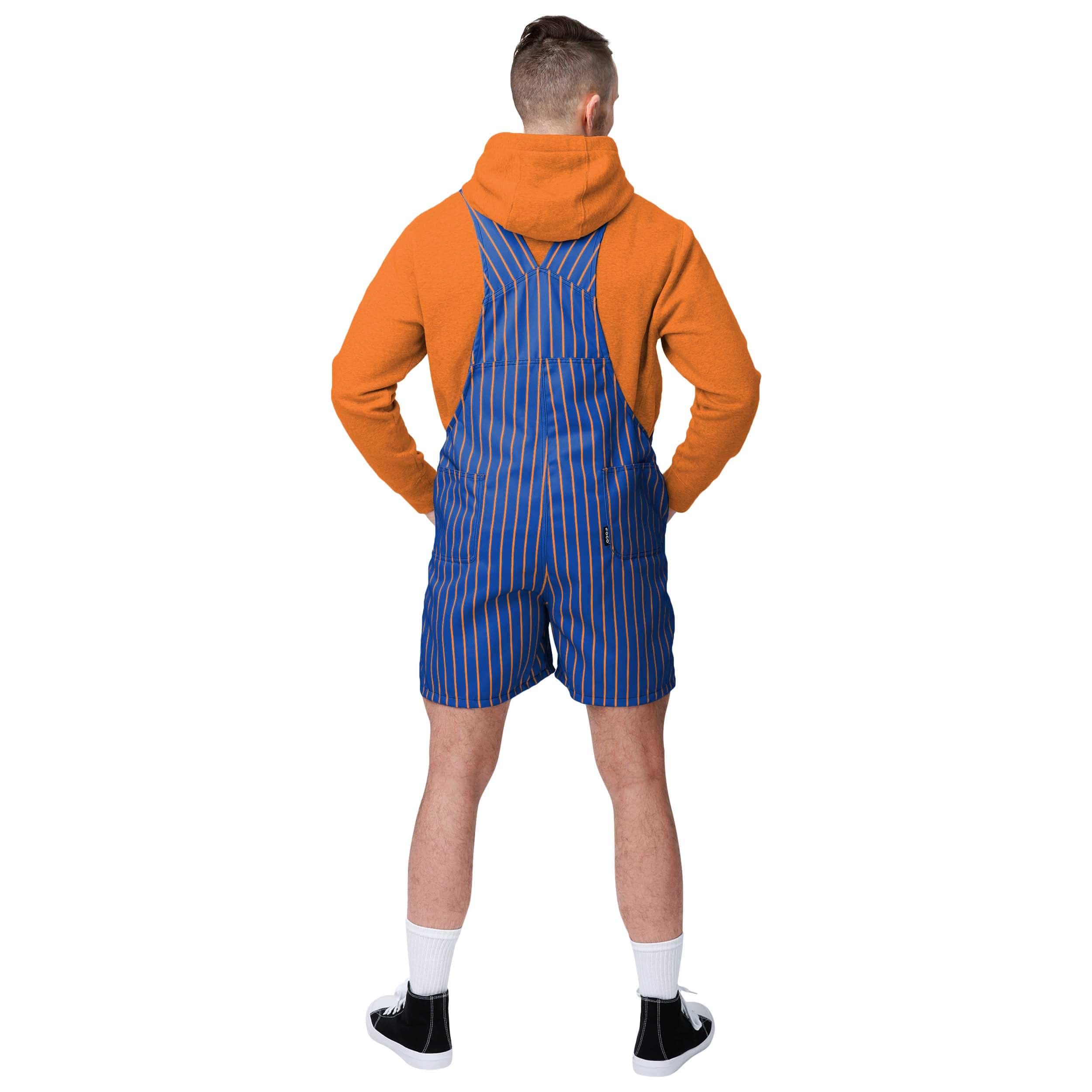 New York Mets MLB Mens Pinstripe Bib Shortalls - Image 2