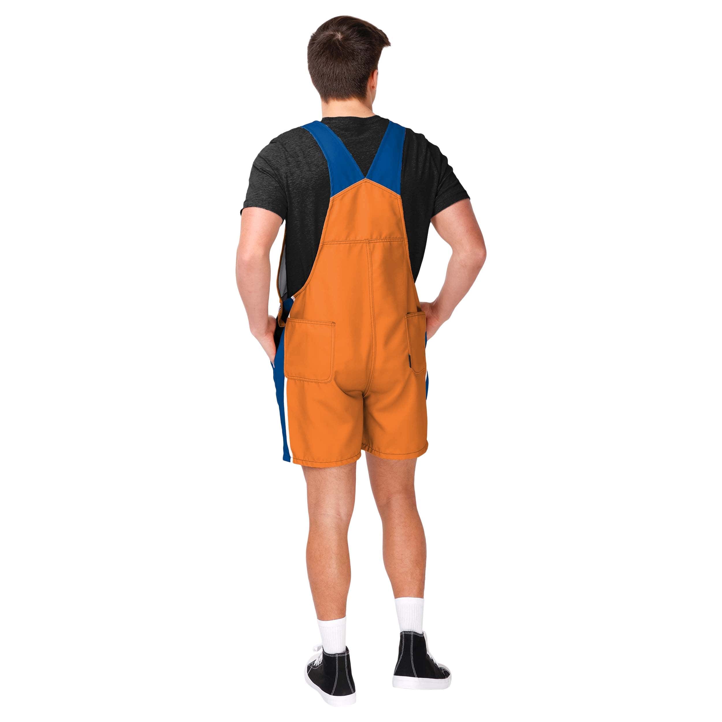 New York Mets MLB Mens Team Stripe Bib Shortalls - Image 2