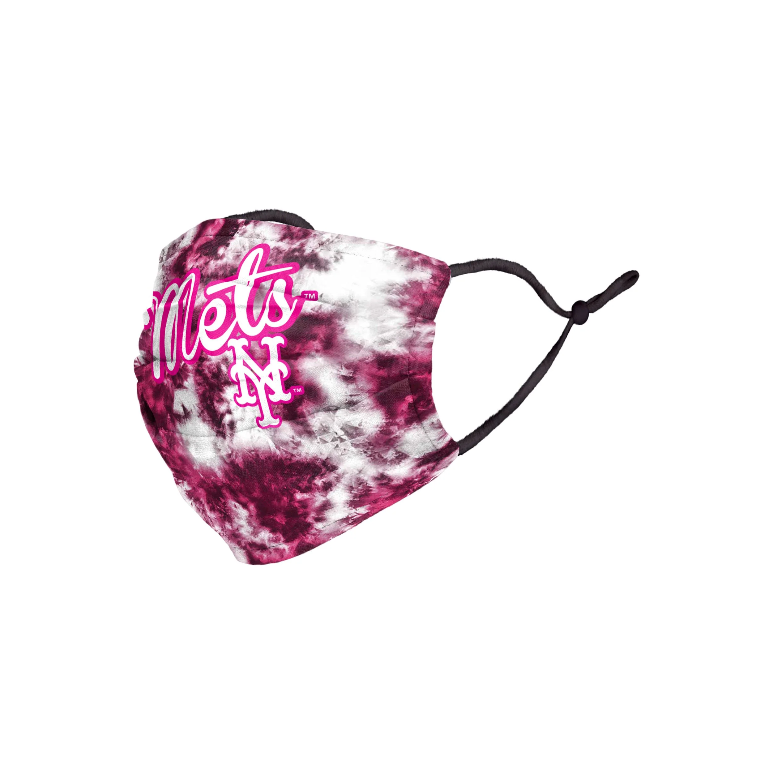 New York Mets MLB Pink Tie-Dye Adjustable Face Cover - Image 2
