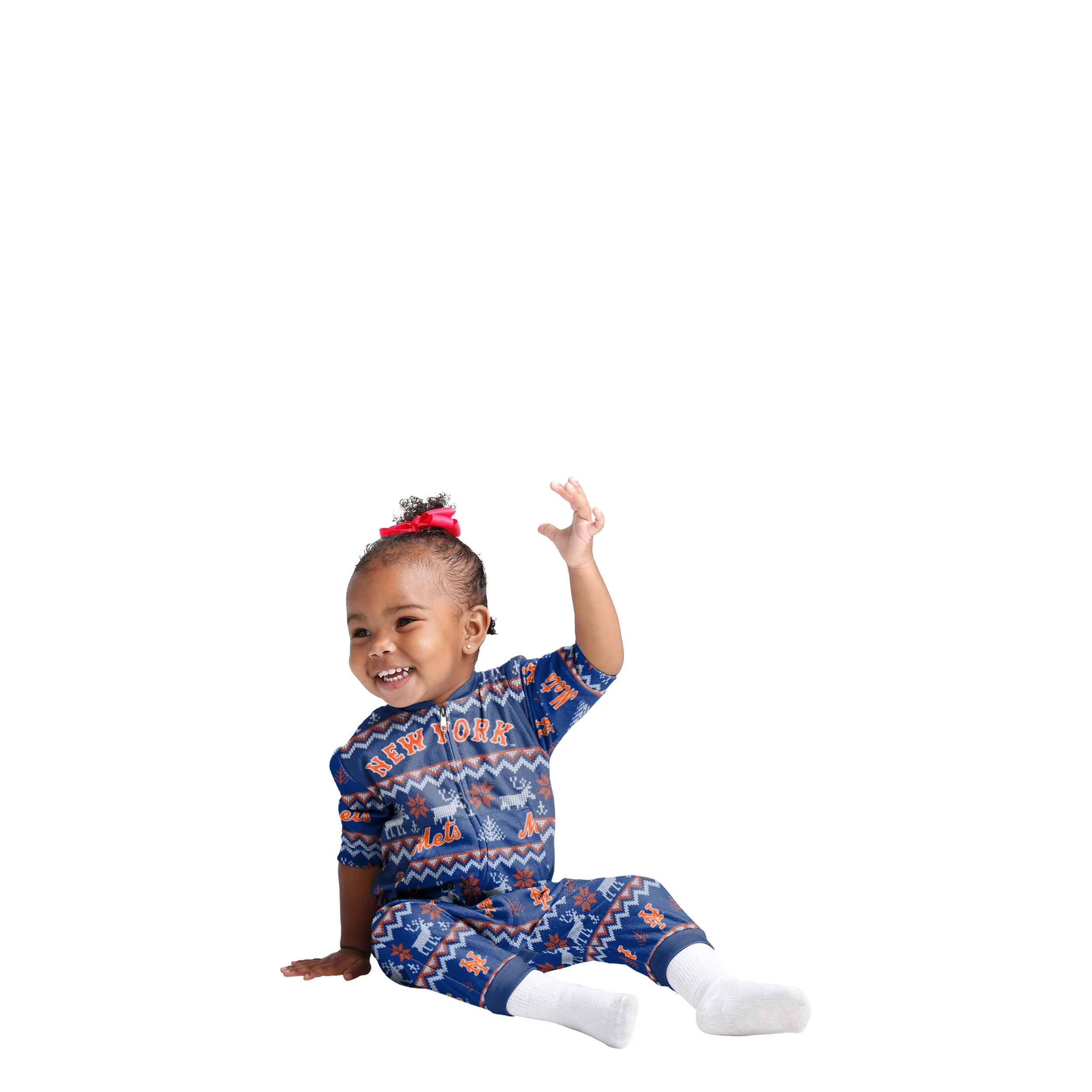 New York Mets MLB Ugly Pattern Family Holiday Pajamas - Image 2