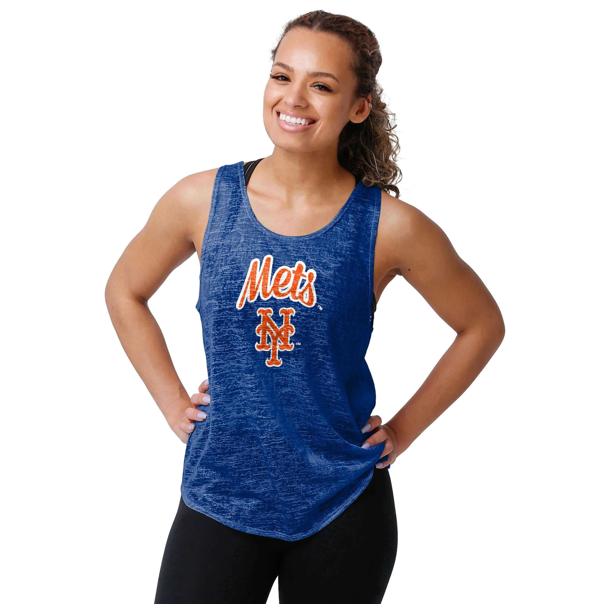 New York Mets MLB Womens Burn Out Sleeveless Top - Image 2