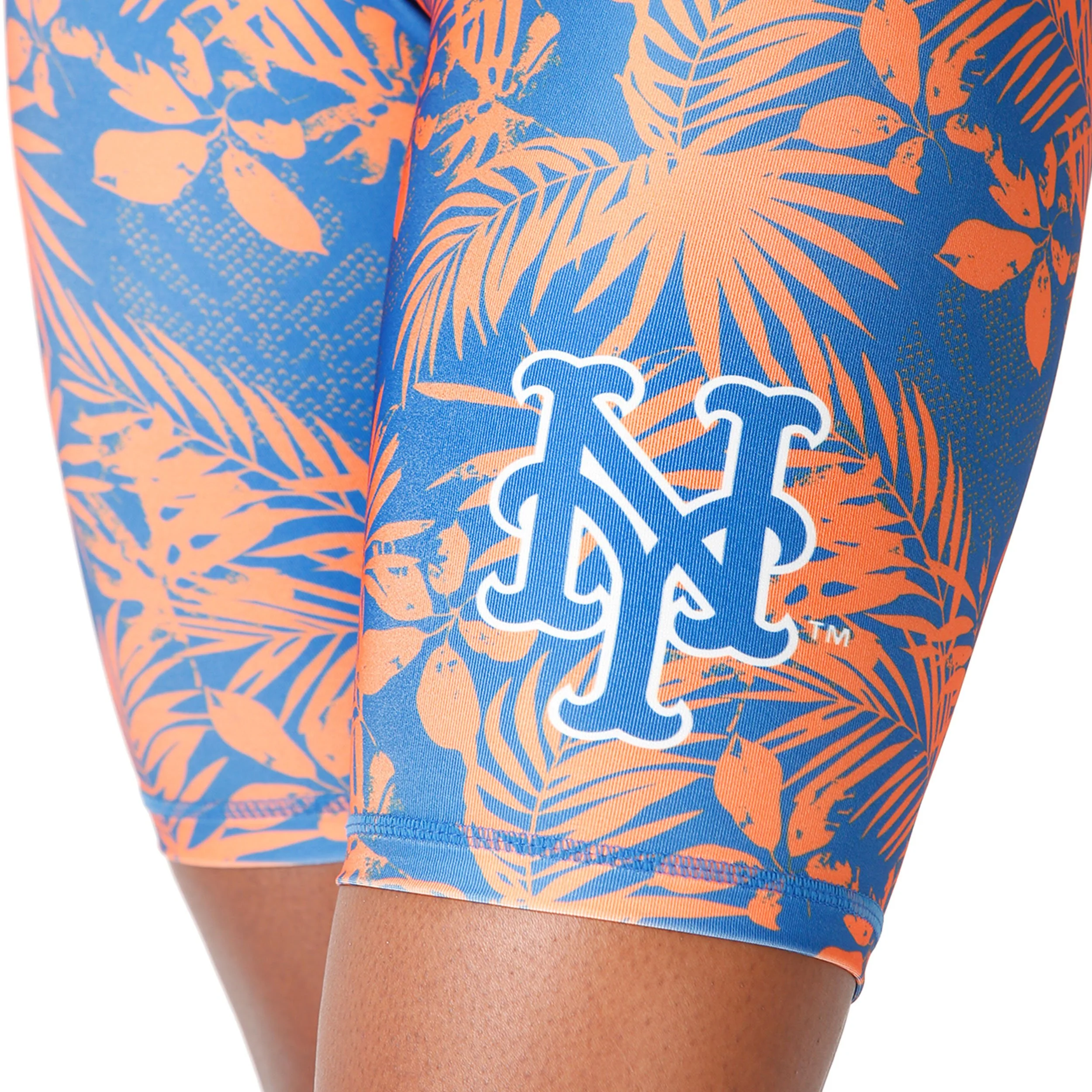 New York Mets MLB Womens Floral Bike Shorts - Image 3