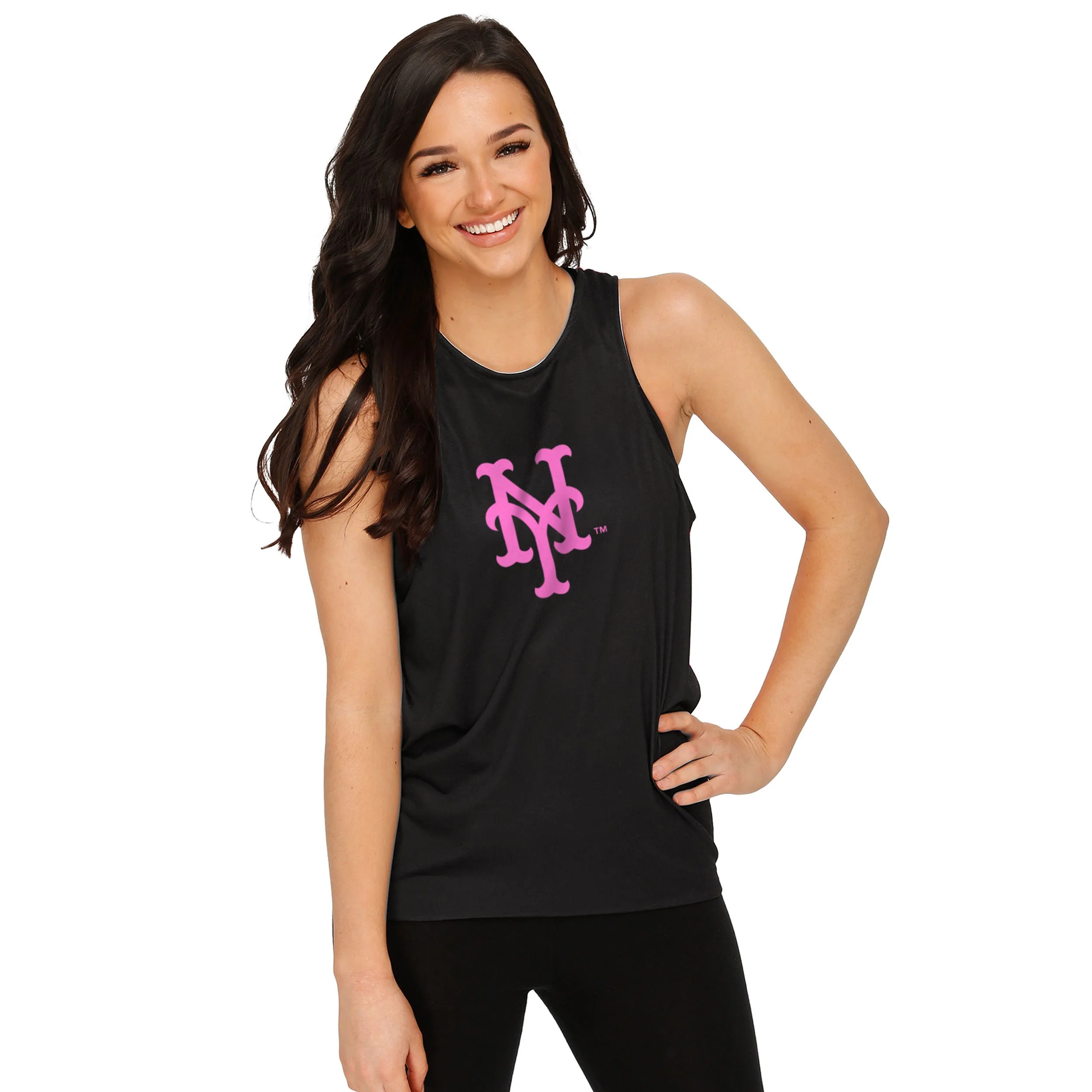 New York Mets MLB Womens Highlights Tie-Breaker Sleeveless Top - Image 2