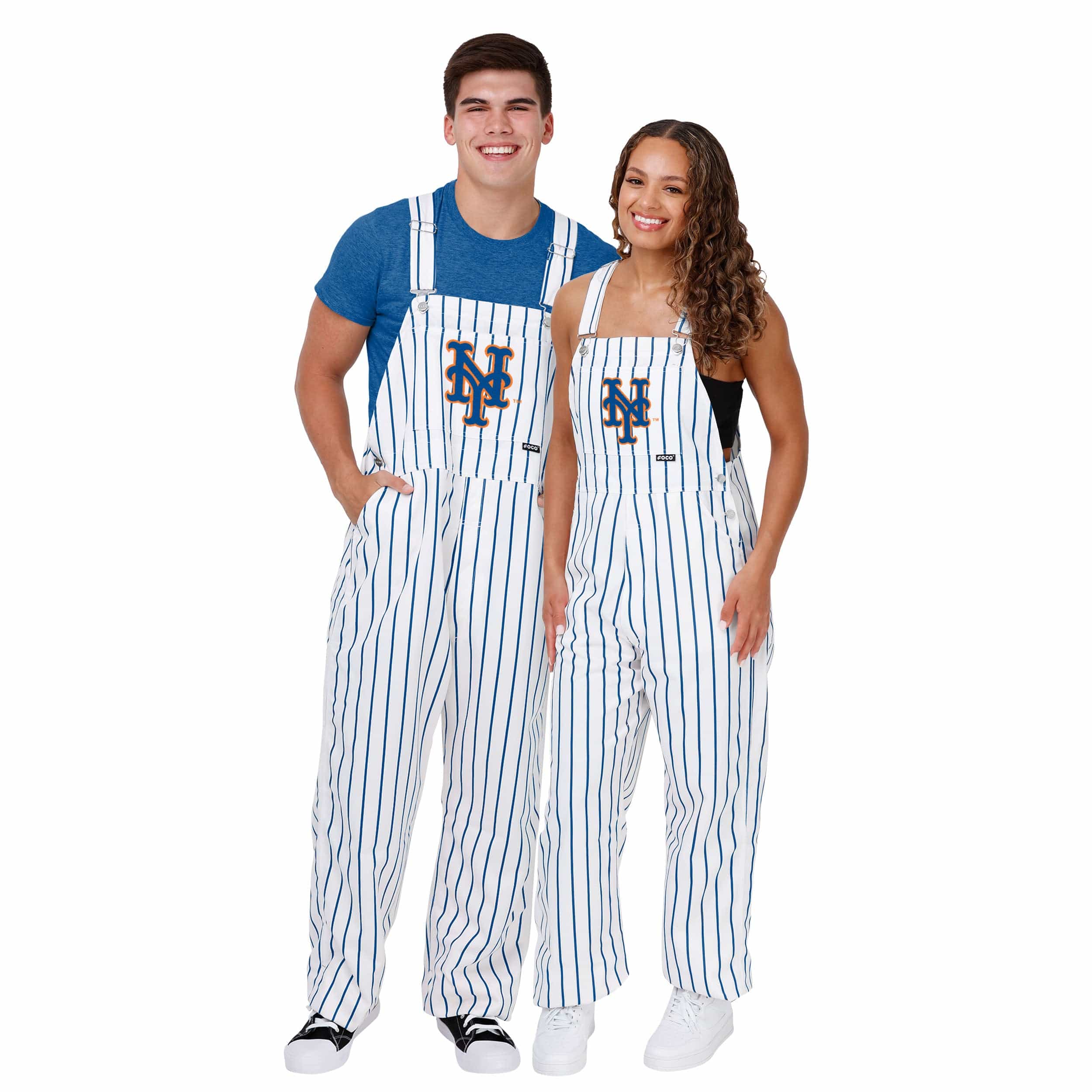 New York Mets MLB Womens Pinstripe Bib Overalls - Image 3