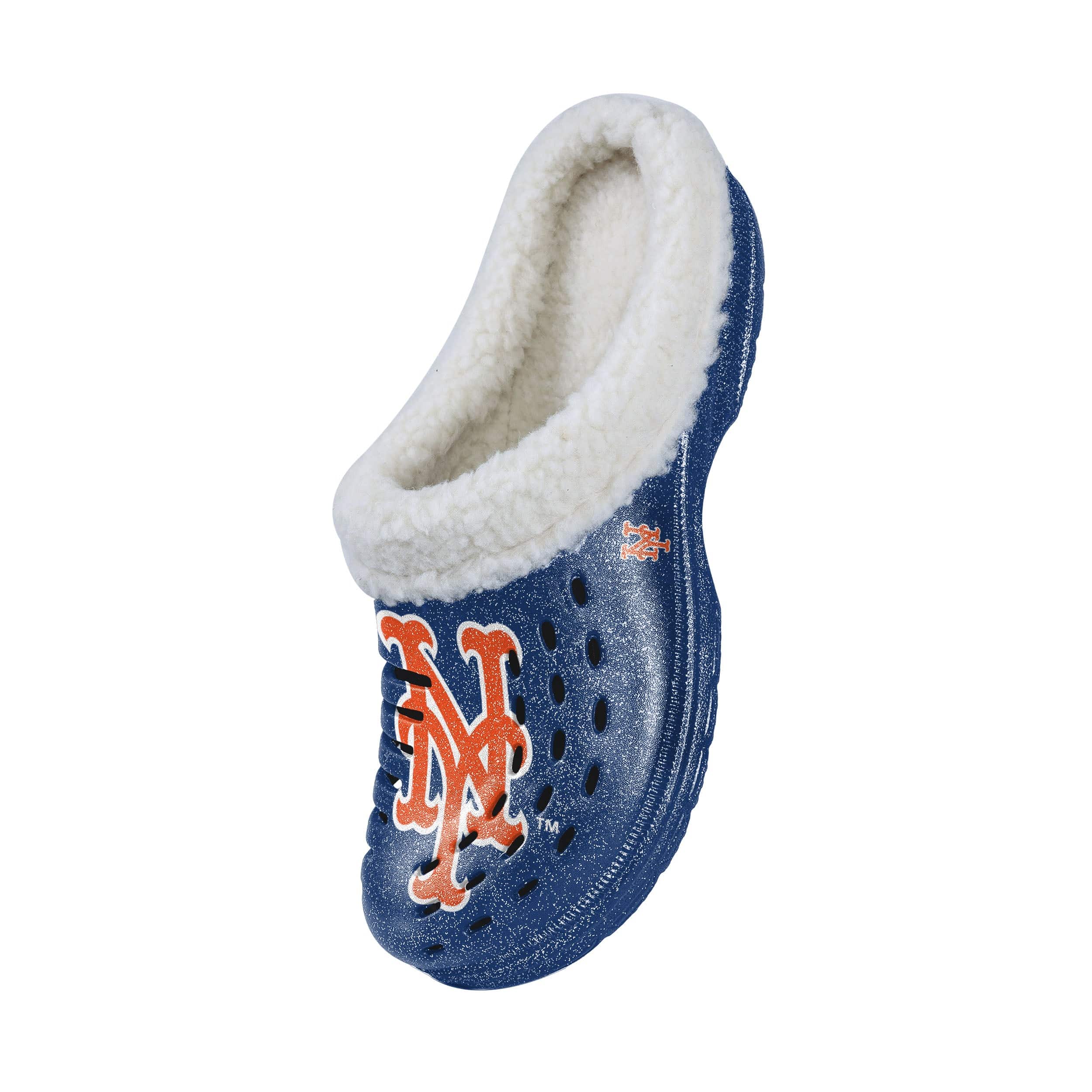 New York Mets MLB Womens Sherpa Lined Glitter Clog - Image 3