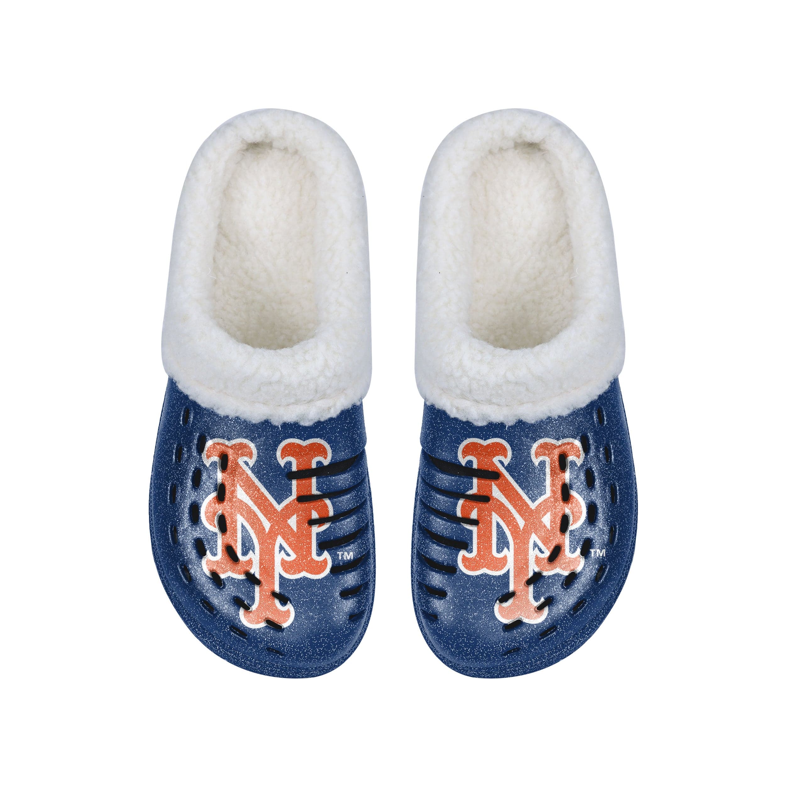 New York Mets MLB Womens Sherpa Lined Glitter Clog - Image 4