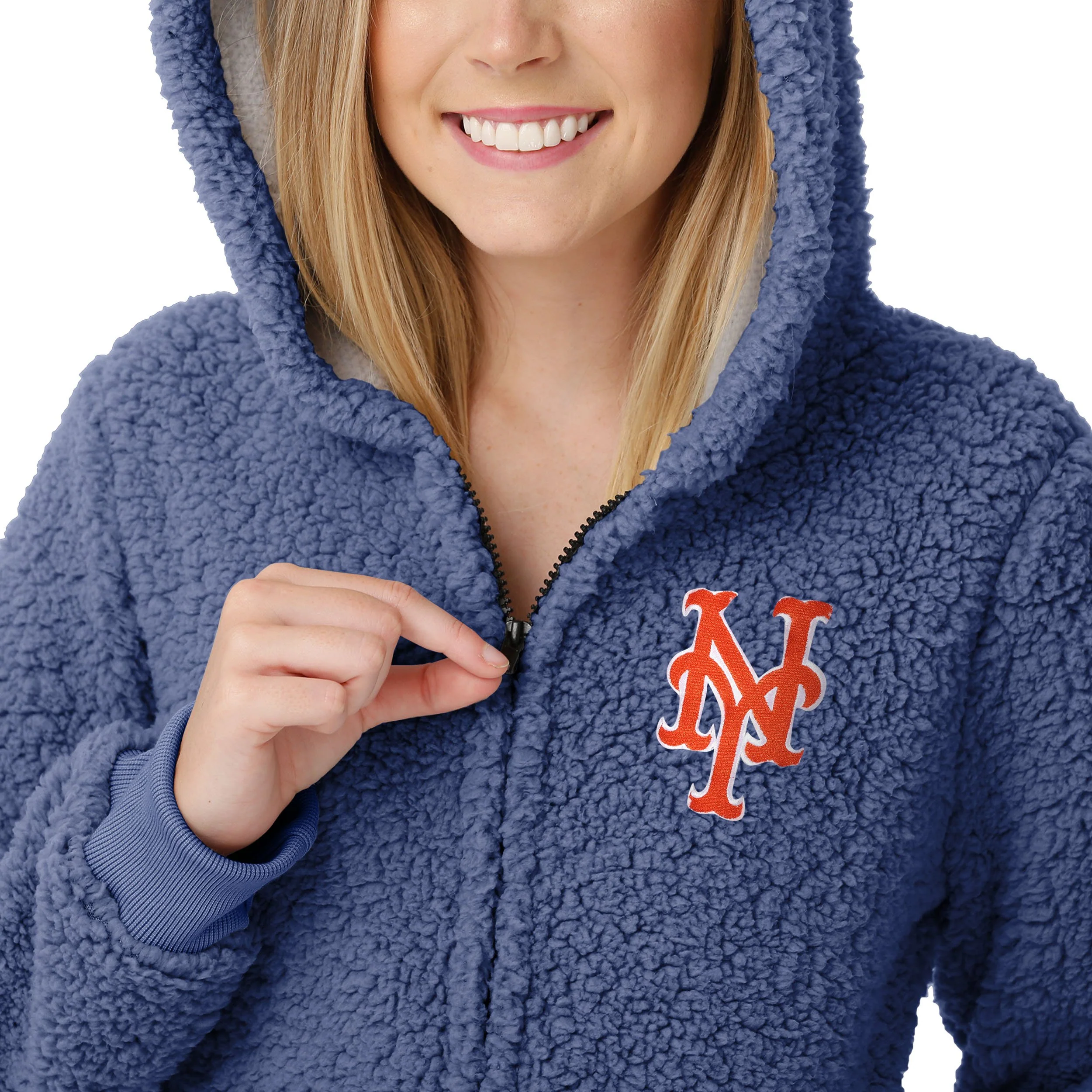 New York Mets MLB Womens Sherpa One Piece Pajamas - Image 3