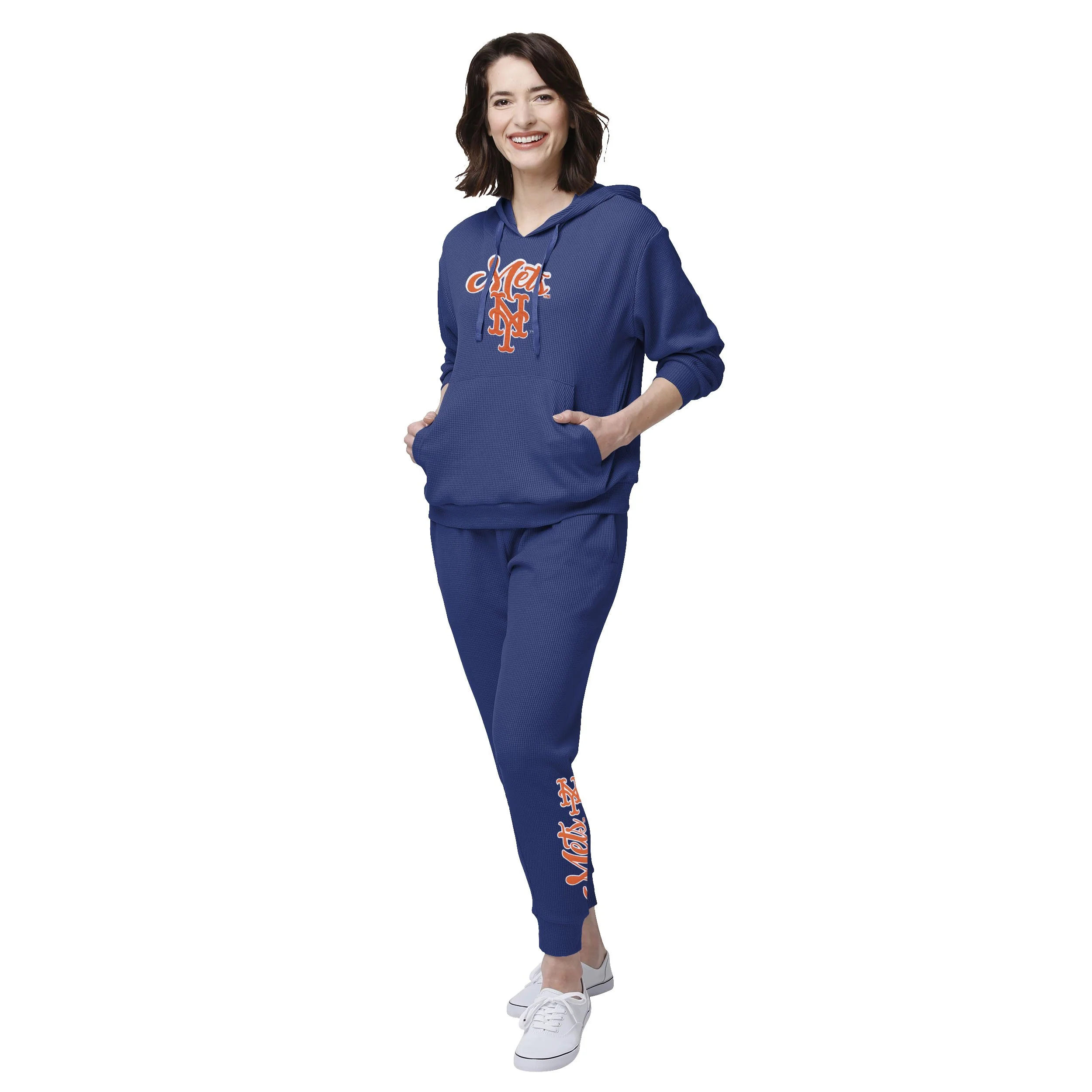 New York Mets MLB Womens Waffle Lounge Pants - Image 2