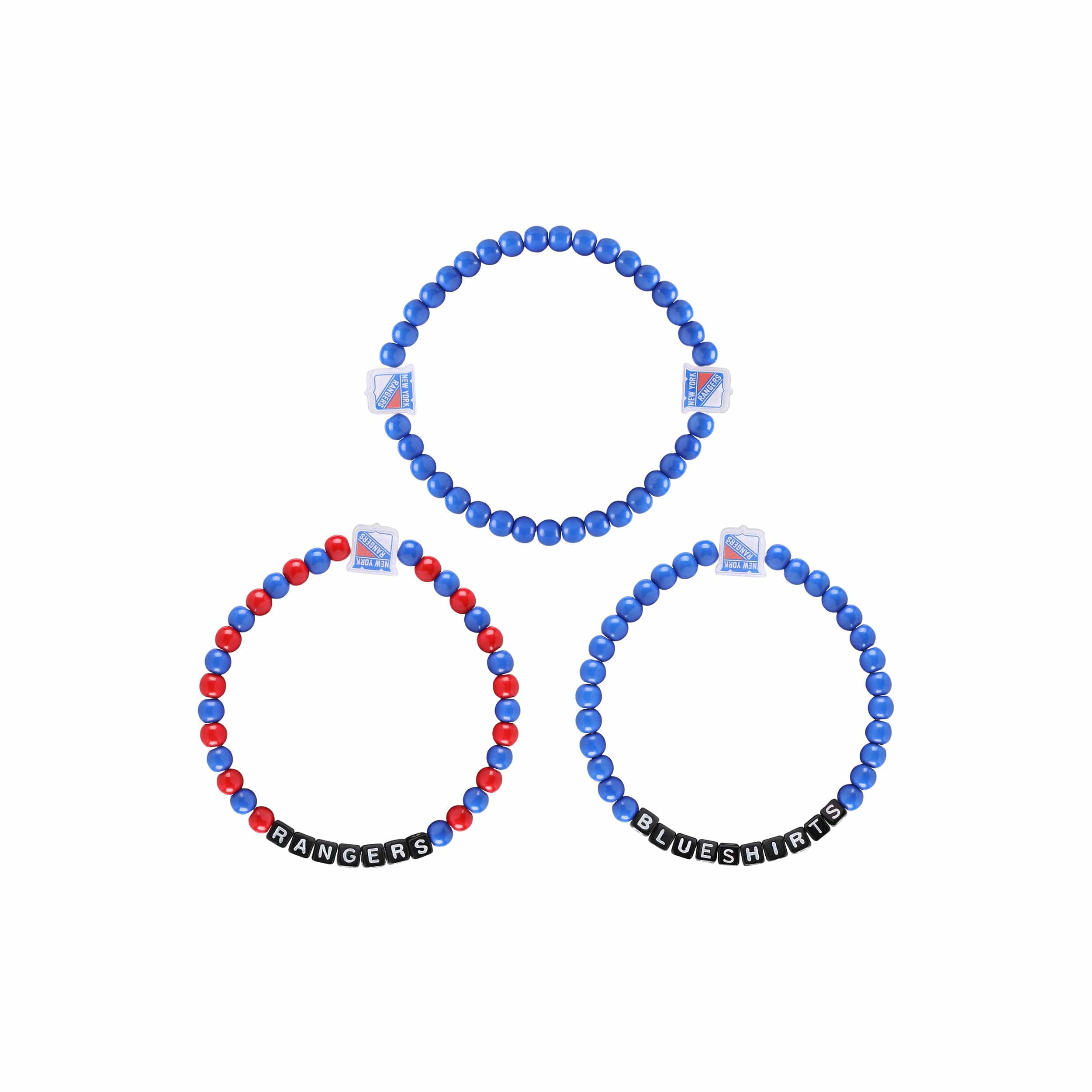 New York Rangers NHL 3 Pack Beaded Friendship Bracelet - Image 3