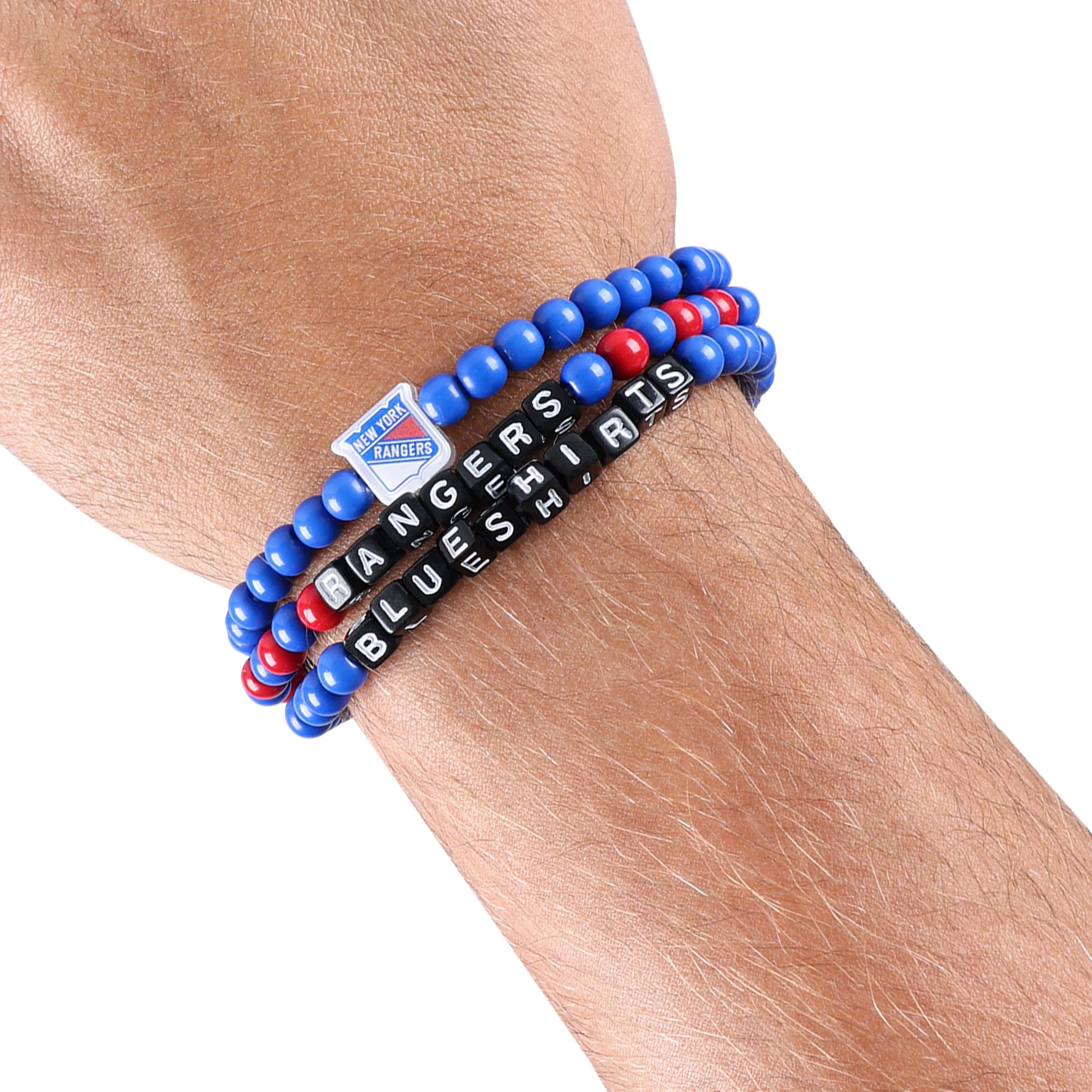 New York Rangers NHL 3 Pack Beaded Friendship Bracelet - Image 4
