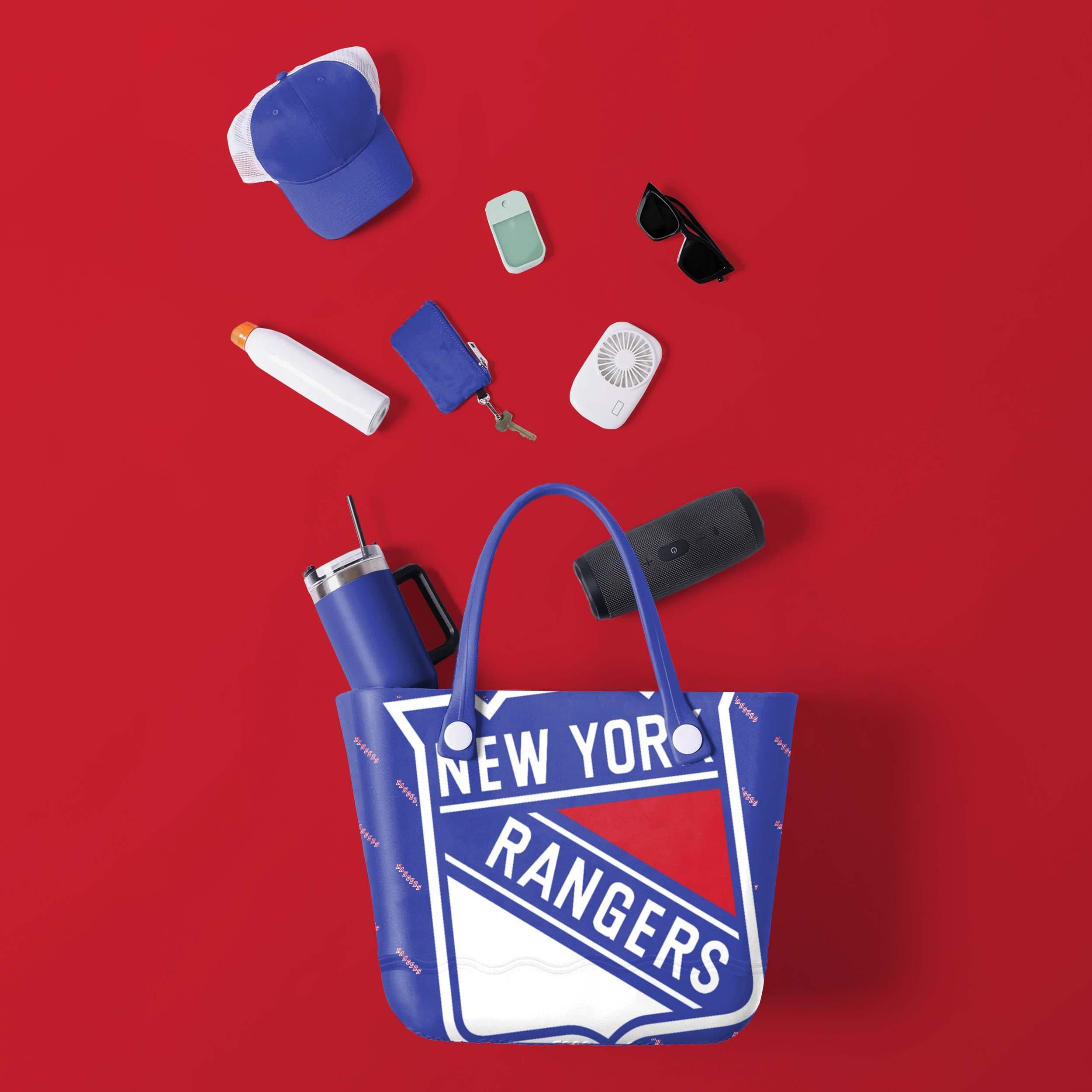 New York Rangers NHL Big Logo Mini Print Tailgate Tote Bag - Image 2