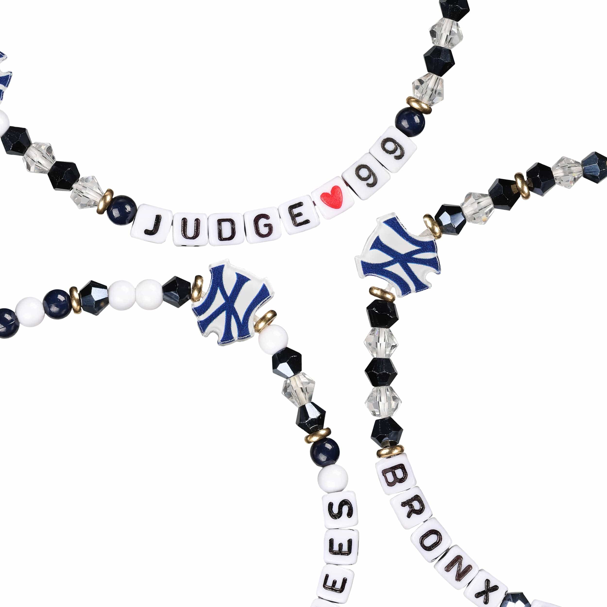 New York Yankees MLB Aaron Judge 3 Pack Player Friendship Bracelet - Image 2