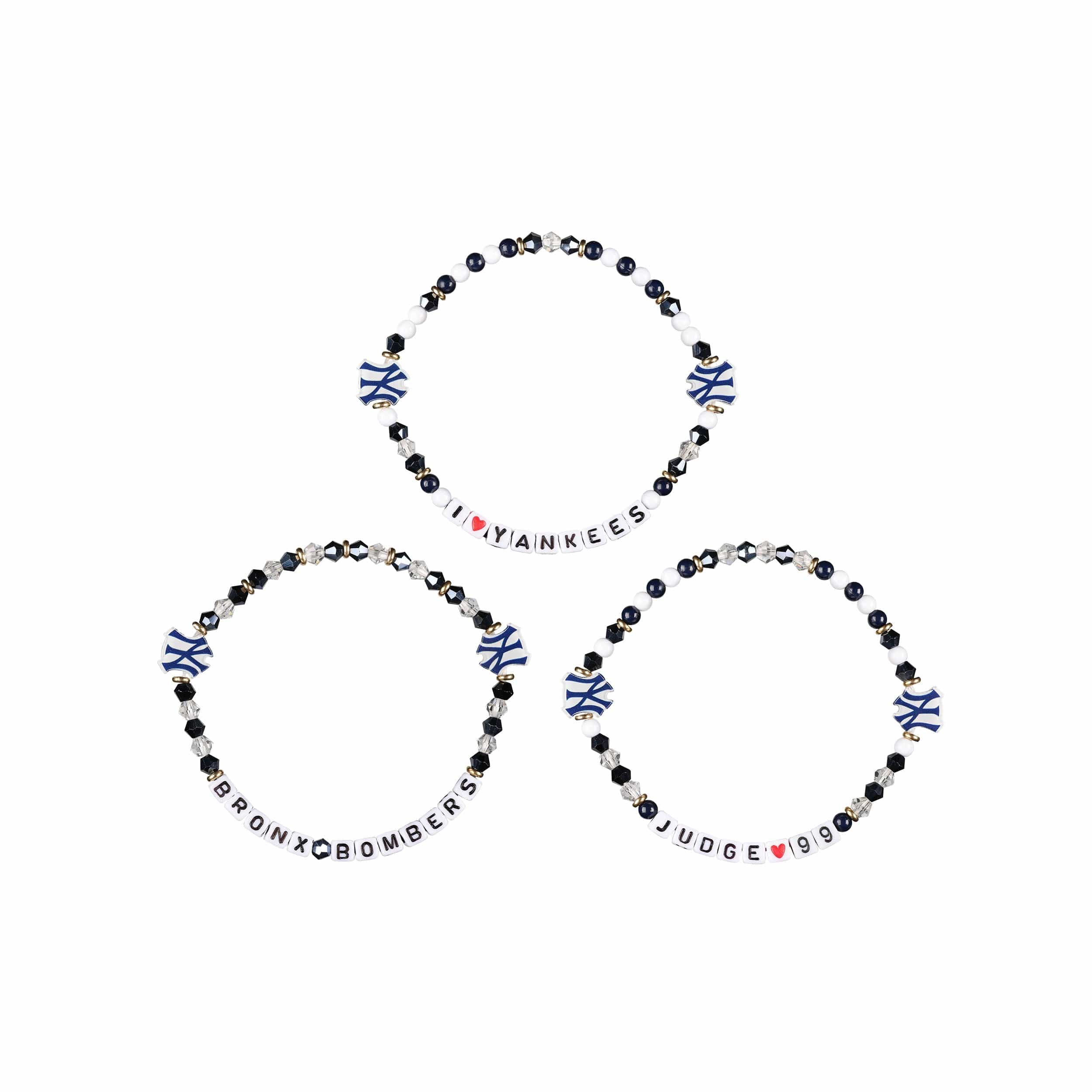 New York Yankees MLB Aaron Judge 3 Pack Player Friendship Bracelet - Image 3