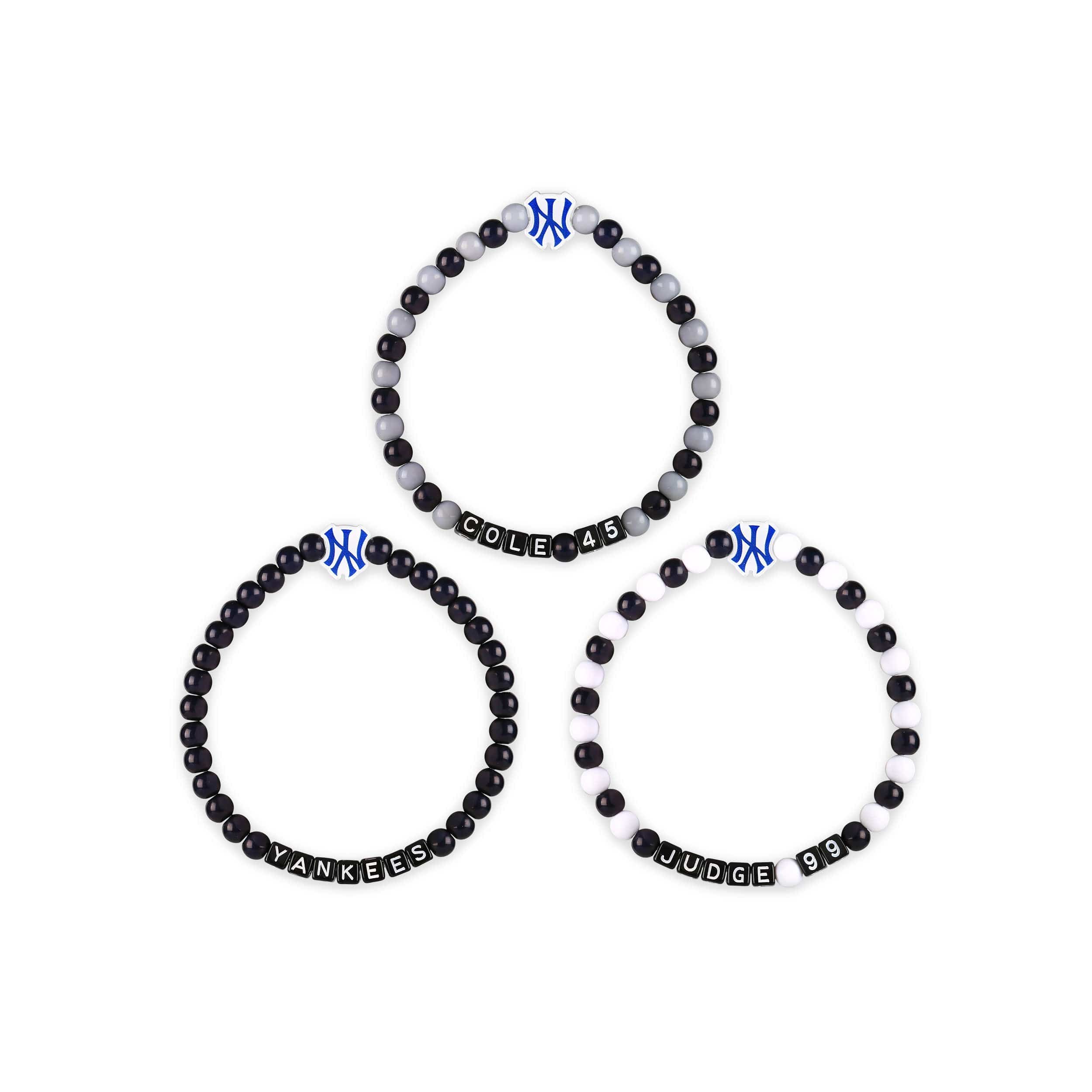 New York Yankees MLB Aaron Judge & Gerrit Cole 3 Pack Player Beaded Friendship Bracelet - Image 3