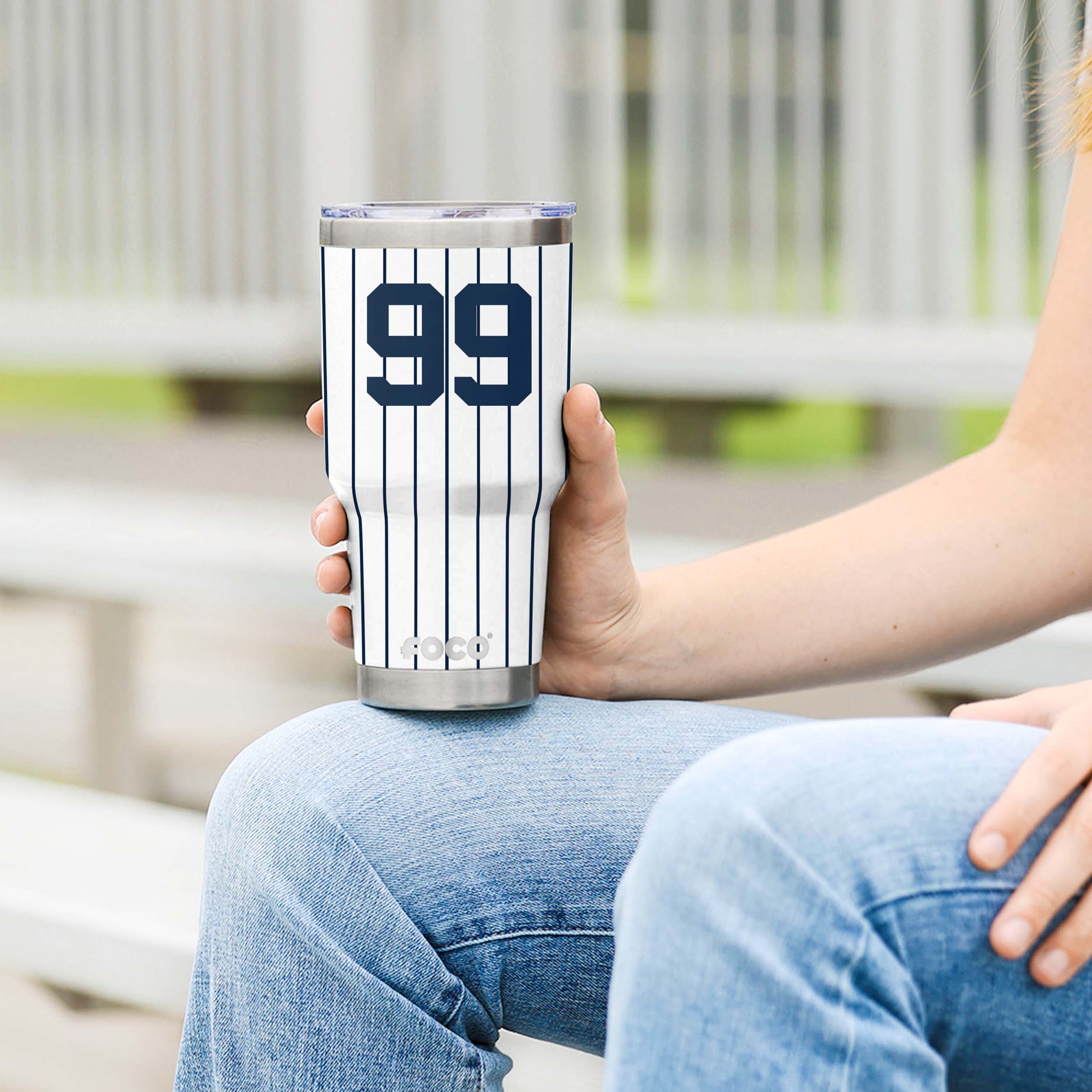 New York Yankees MLB Aaron Judge Team Logo 30 oz Player Tumbler - Image 4
