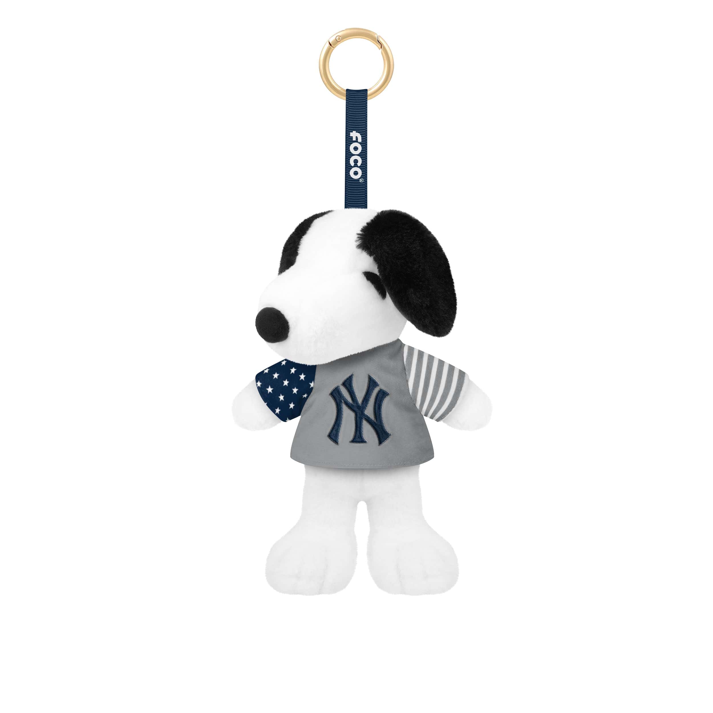New York Yankees MLB Americana Plush Snoopy Peanuts Bag Charm Keychain