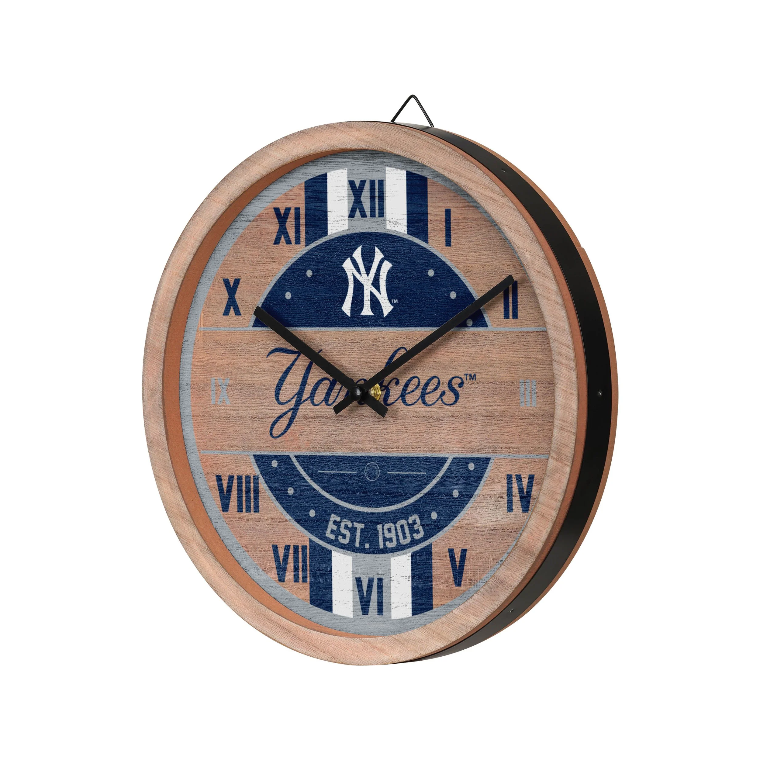 New York Yankees MLB Barrel Wall Clock - Image 2