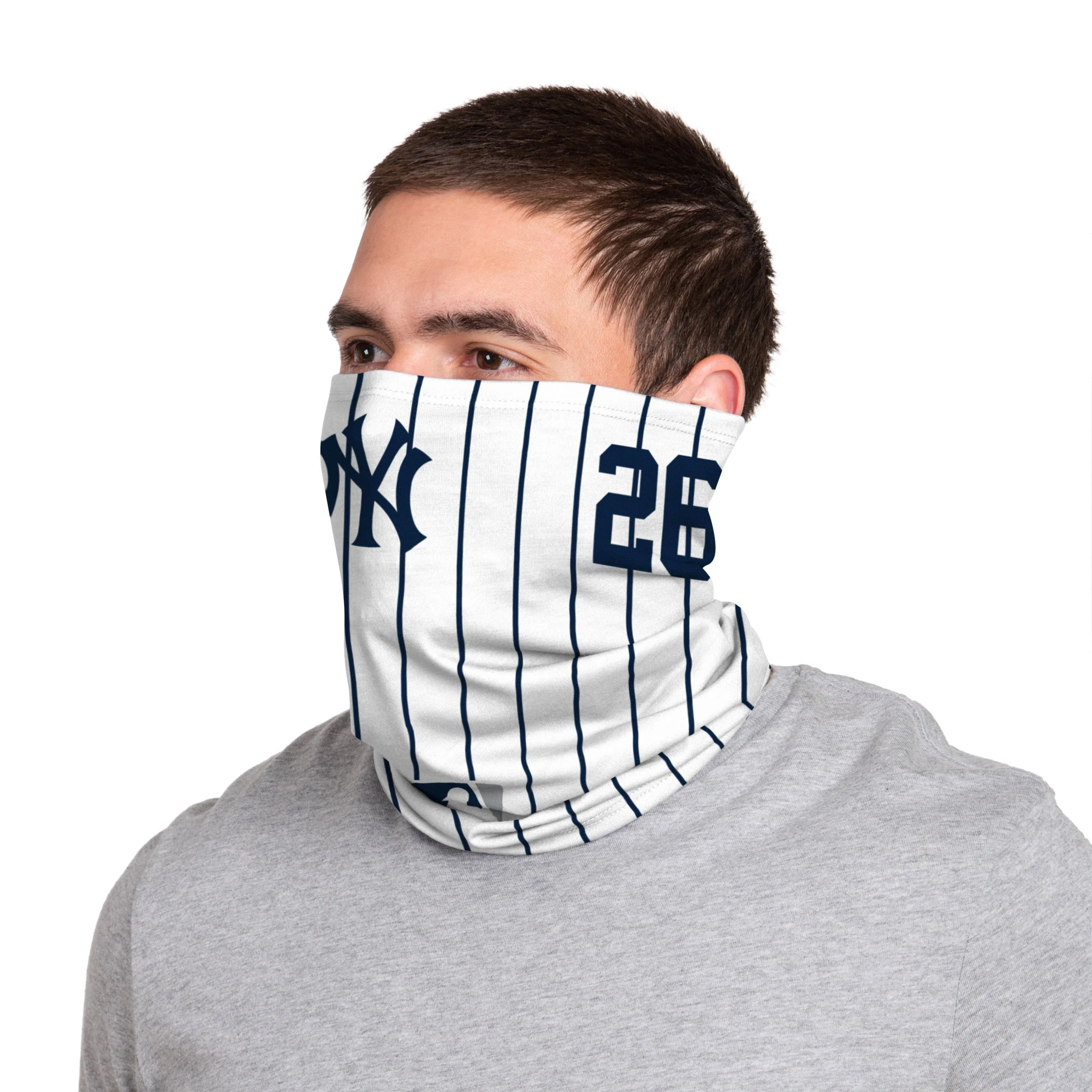 New York Yankees MLB DJ LeMahieu On-Field Gameday Pinstripe Stitched Gaiter Scarf - Image 3