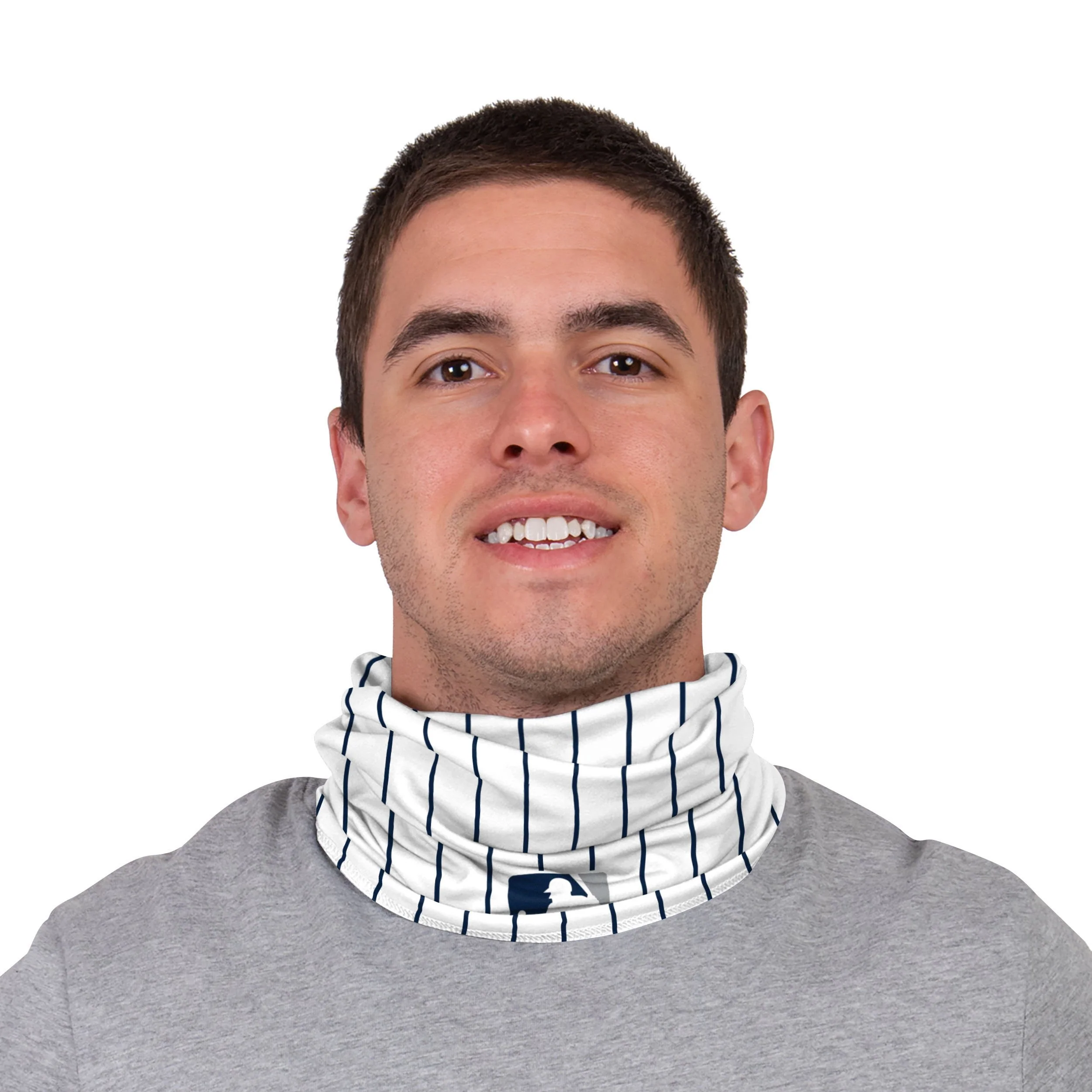New York Yankees MLB Gary Sanchez On-Field Gameday Pinstripe Stitched Gaiter Scarf - Image 2