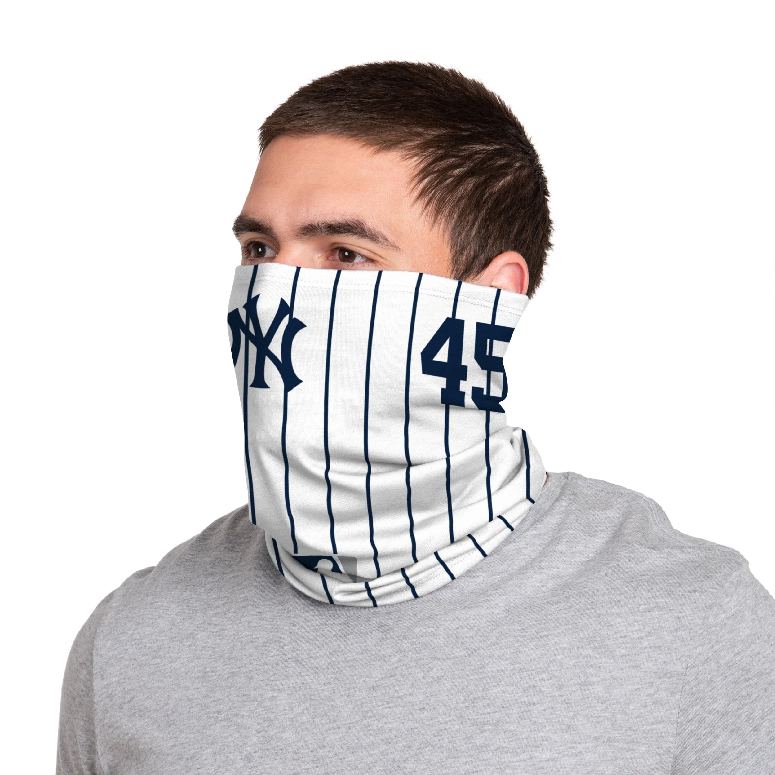 New York Yankees MLB Gerrit Cole On-Field Gameday Pinstripe Stitched Gaiter Scarf - Image 3