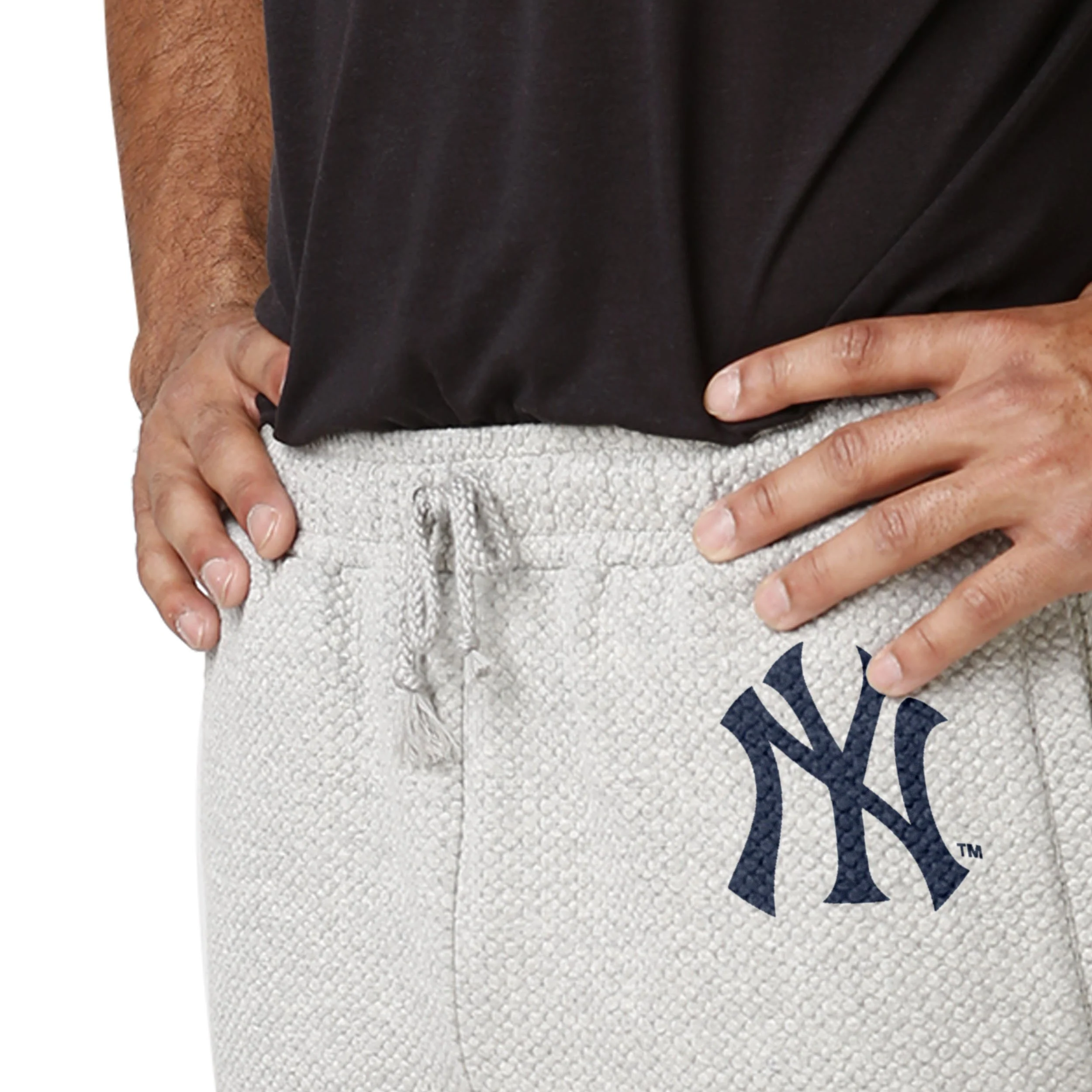 New York Yankees MLB Mens Gray Woven Joggers - Image 4