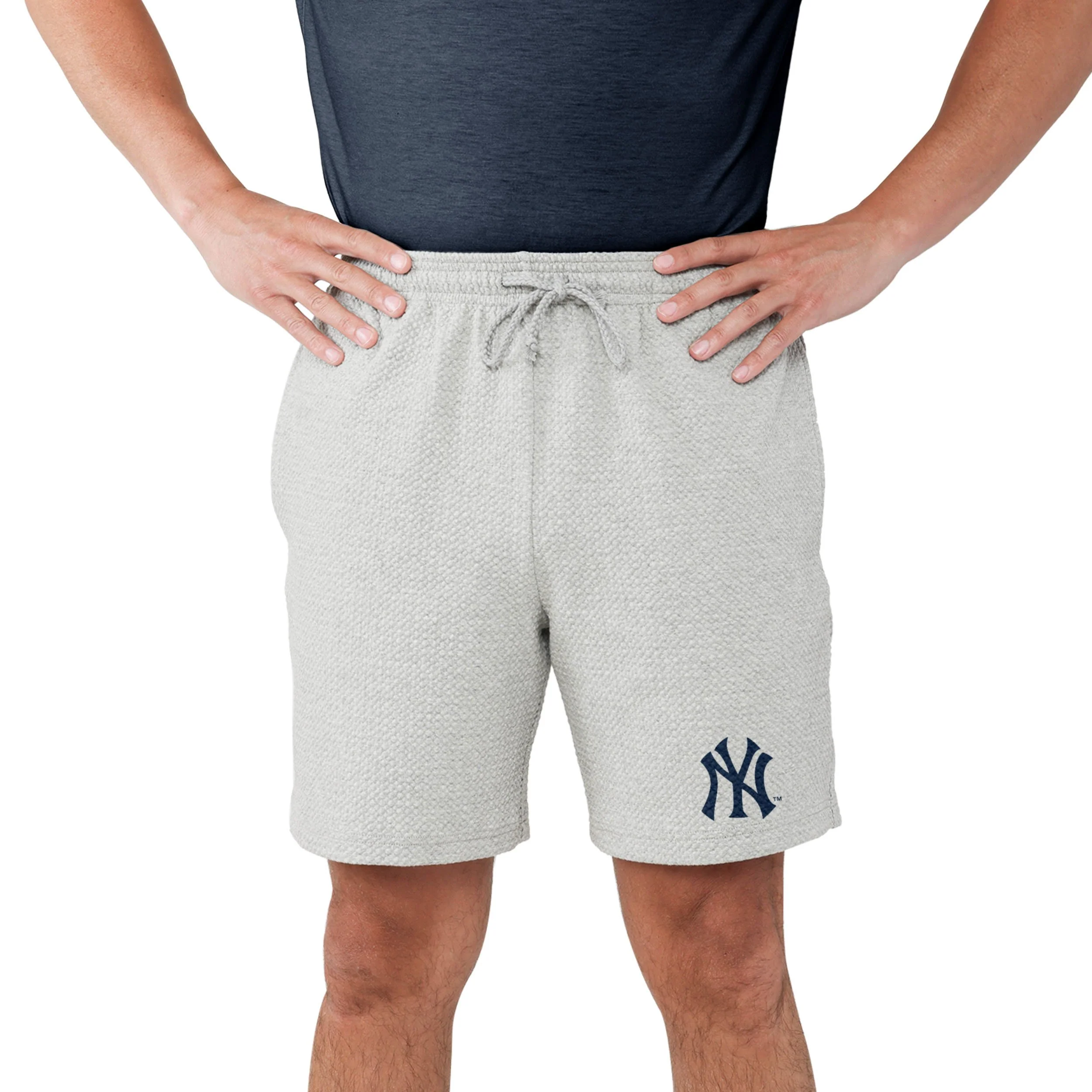 New York Yankees MLB Mens Gray Woven Shorts - Image 2