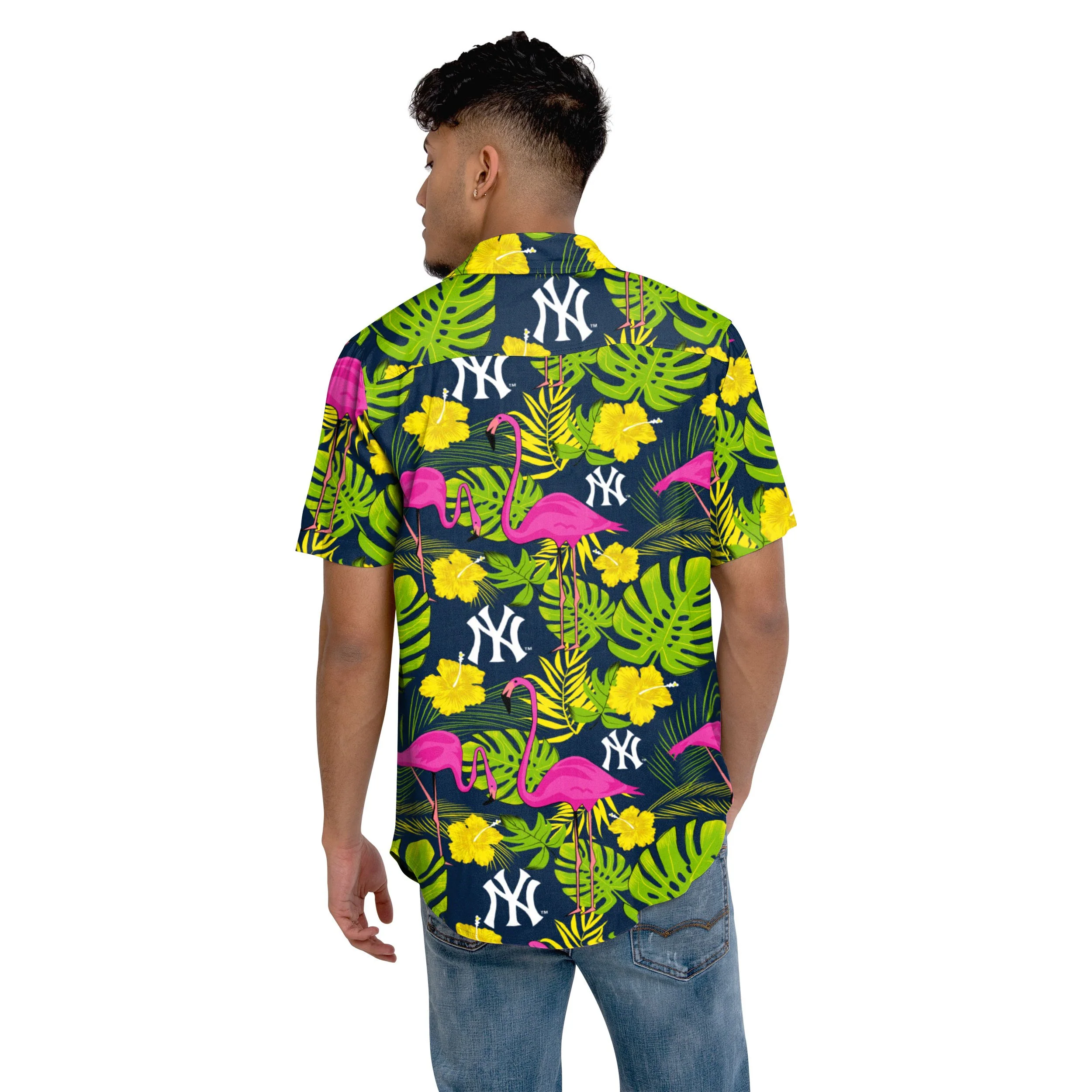 New York Yankees MLB Mens Highlights Button Up Shirt - Image 3
