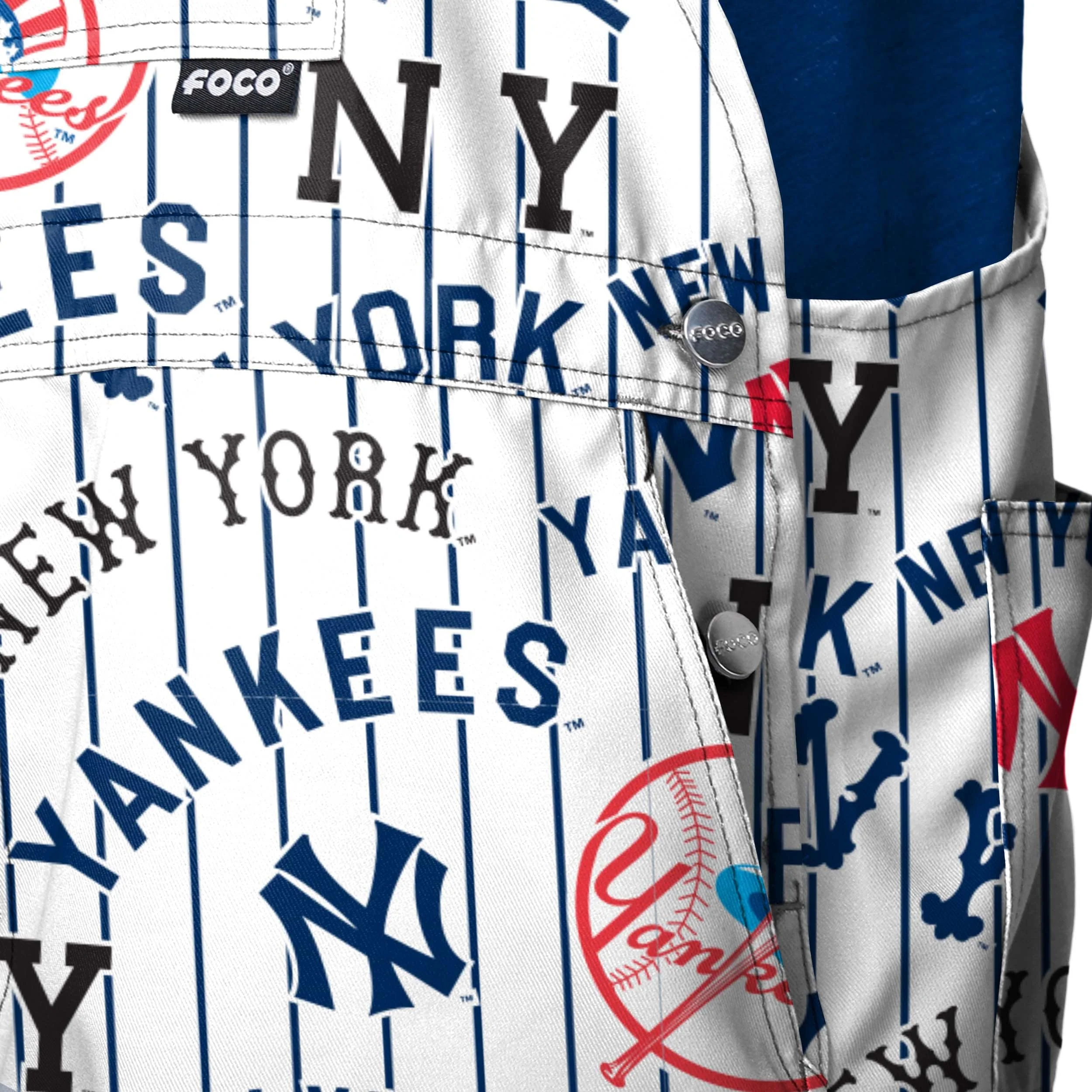 New York Yankees MLB Mens Historic Print Bib Shortalls - Image 5