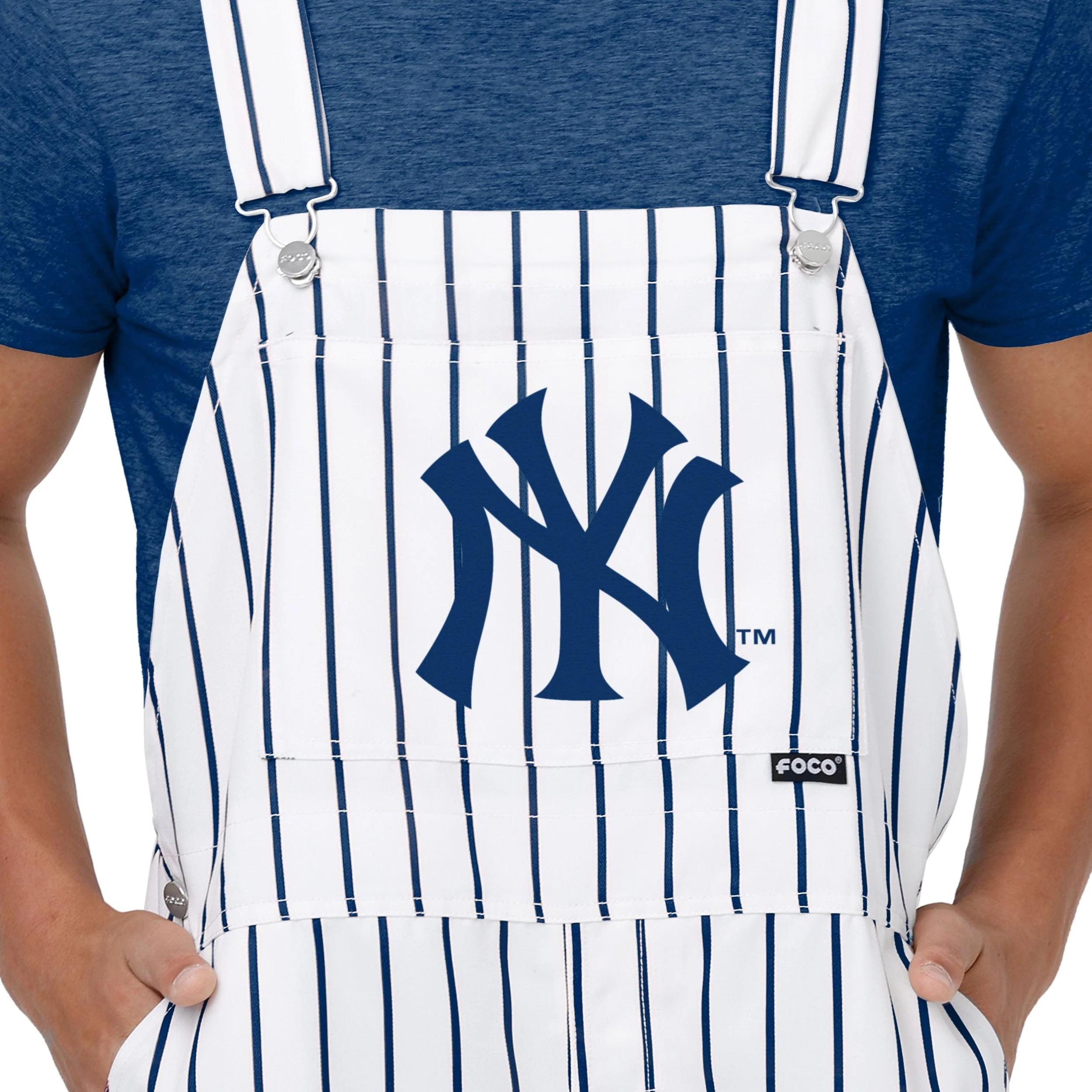 New York Yankees MLB Mens Pinstripe Bib Overalls - Image 4