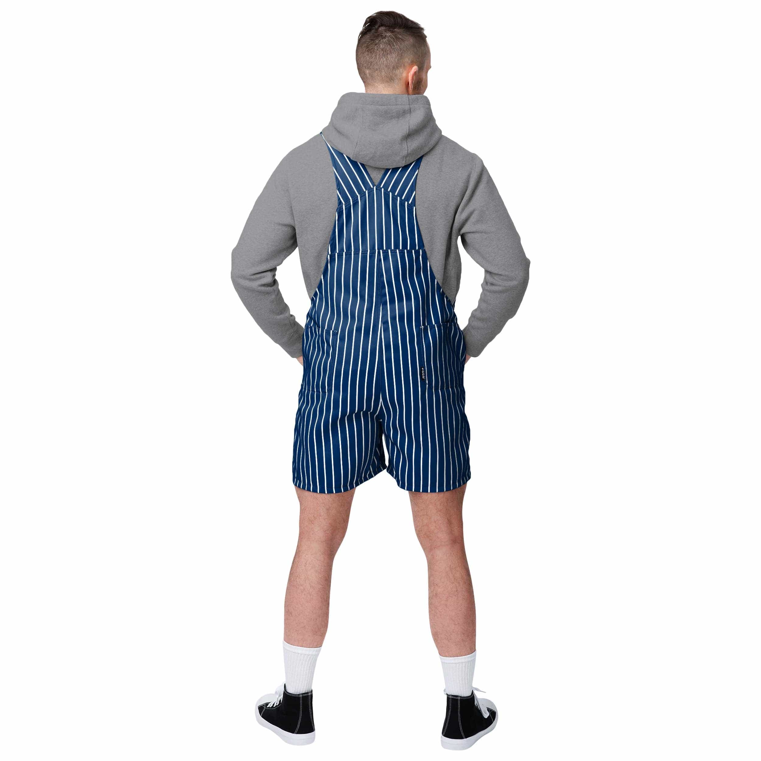 New York Yankees MLB Mens Pinstripe Bib Shortalls - Image 2
