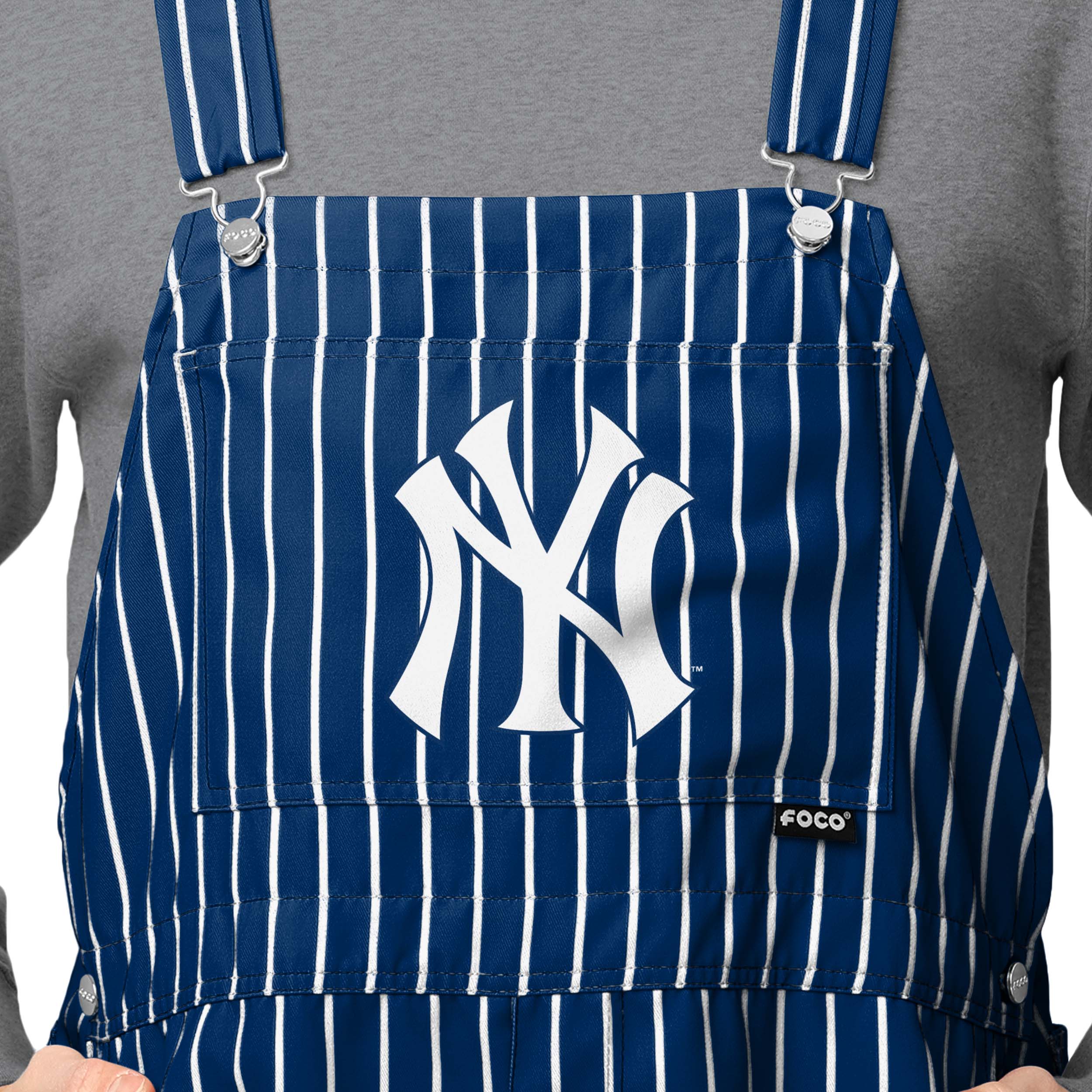 New York Yankees MLB Mens Pinstripe Bib Shortalls - Image 4