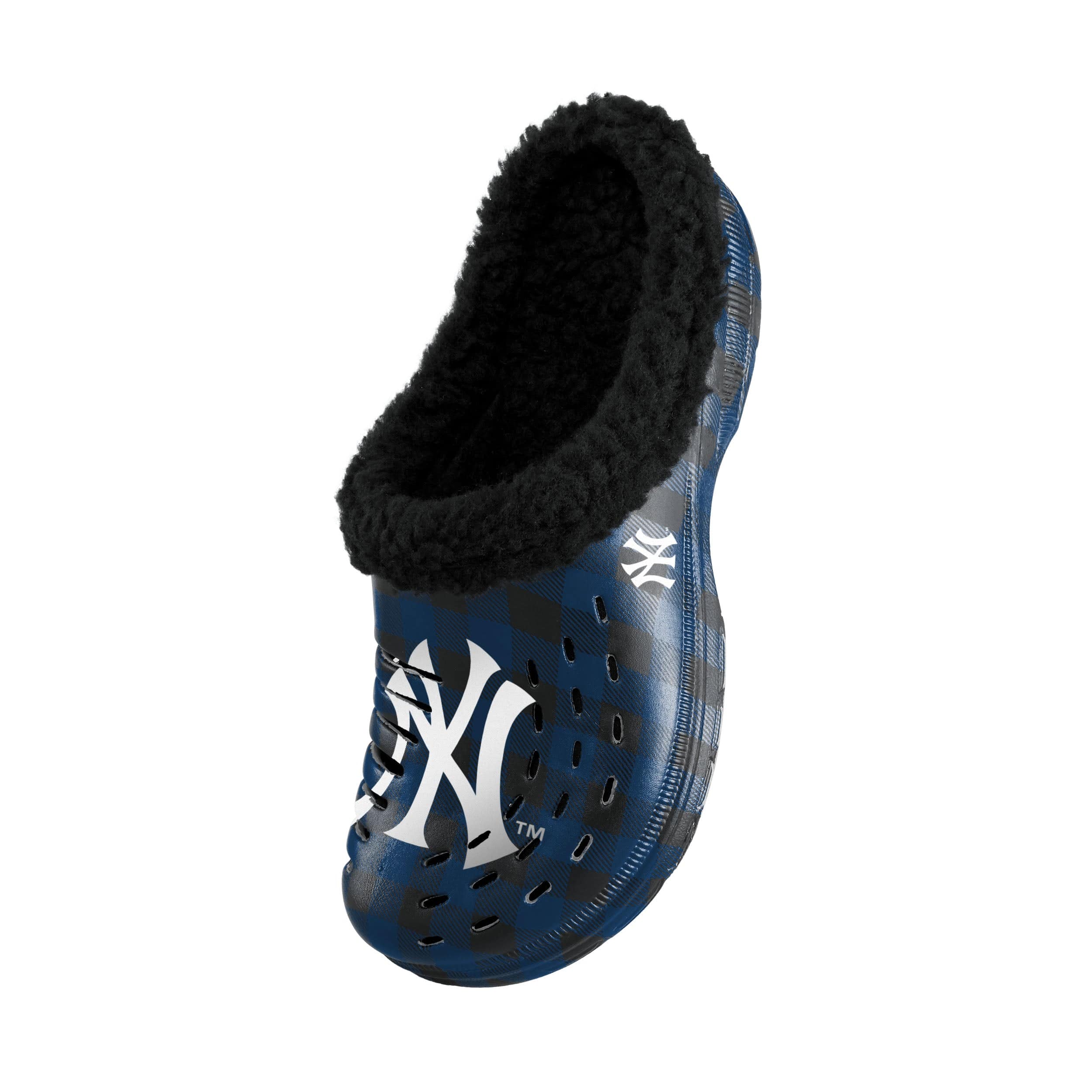 New York Yankees MLB Mens Sherpa Lined Buffalo Check Clog - Image 3