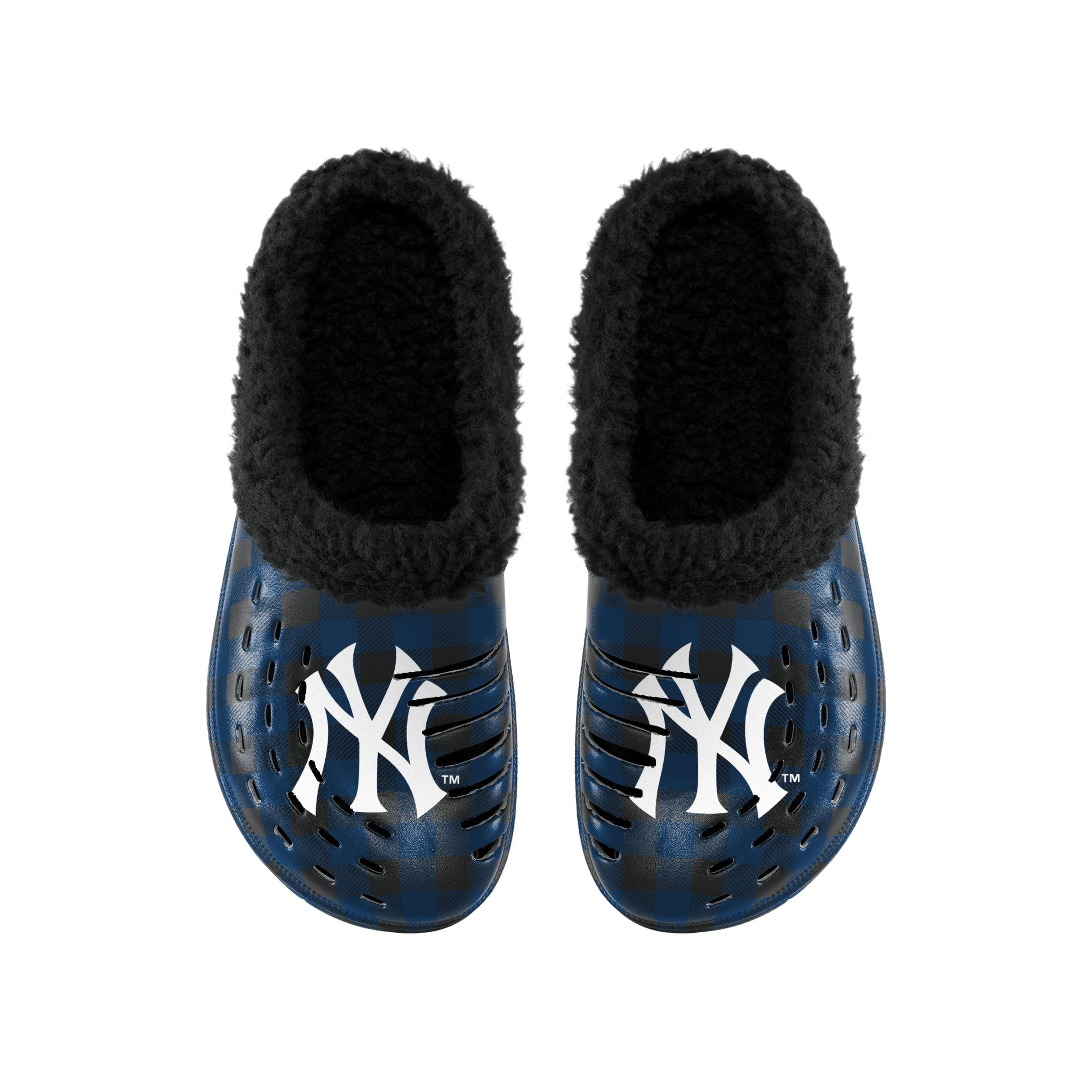 New York Yankees MLB Mens Sherpa Lined Buffalo Check Clog - Image 4