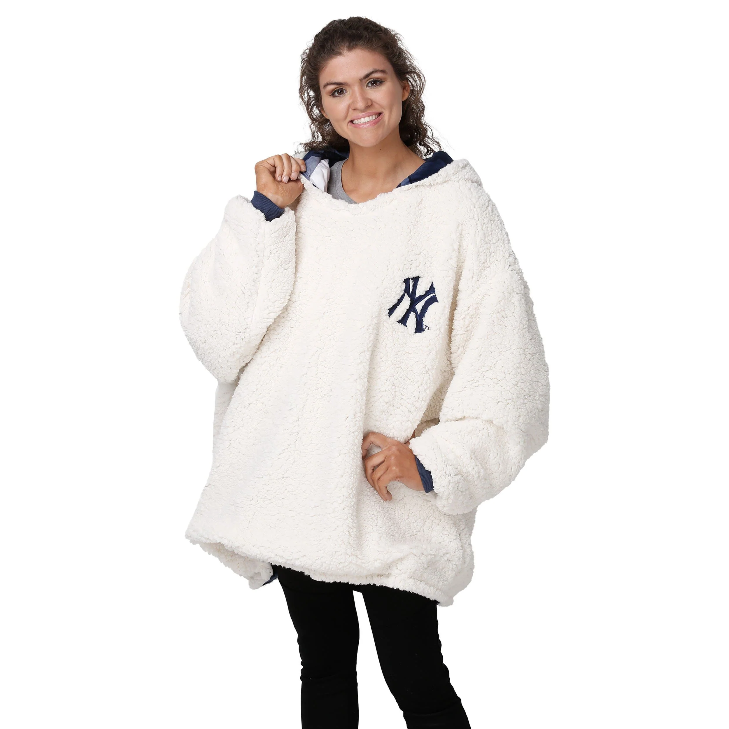 New York Yankees MLB Reversible Team Color Camo Hoodeez - Image 4