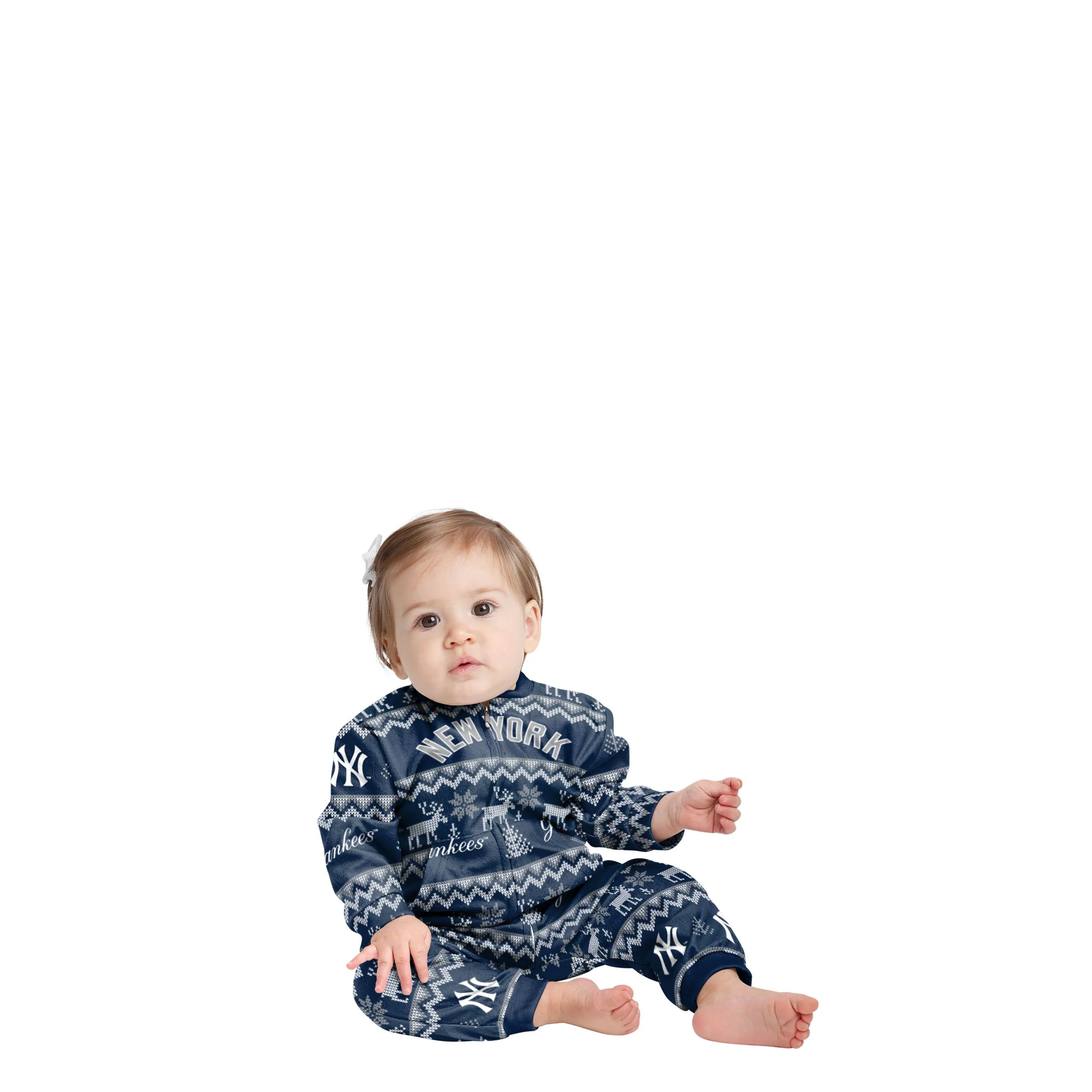 New York Yankees MLB Ugly Pattern Family Holiday Pajamas - Image 2