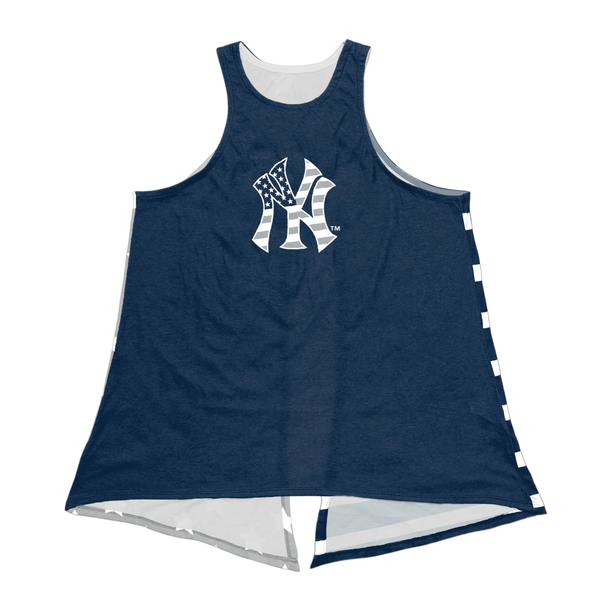 New York Yankees MLB Womens Americana Tie-Breaker Sleeveless Top - Image 3