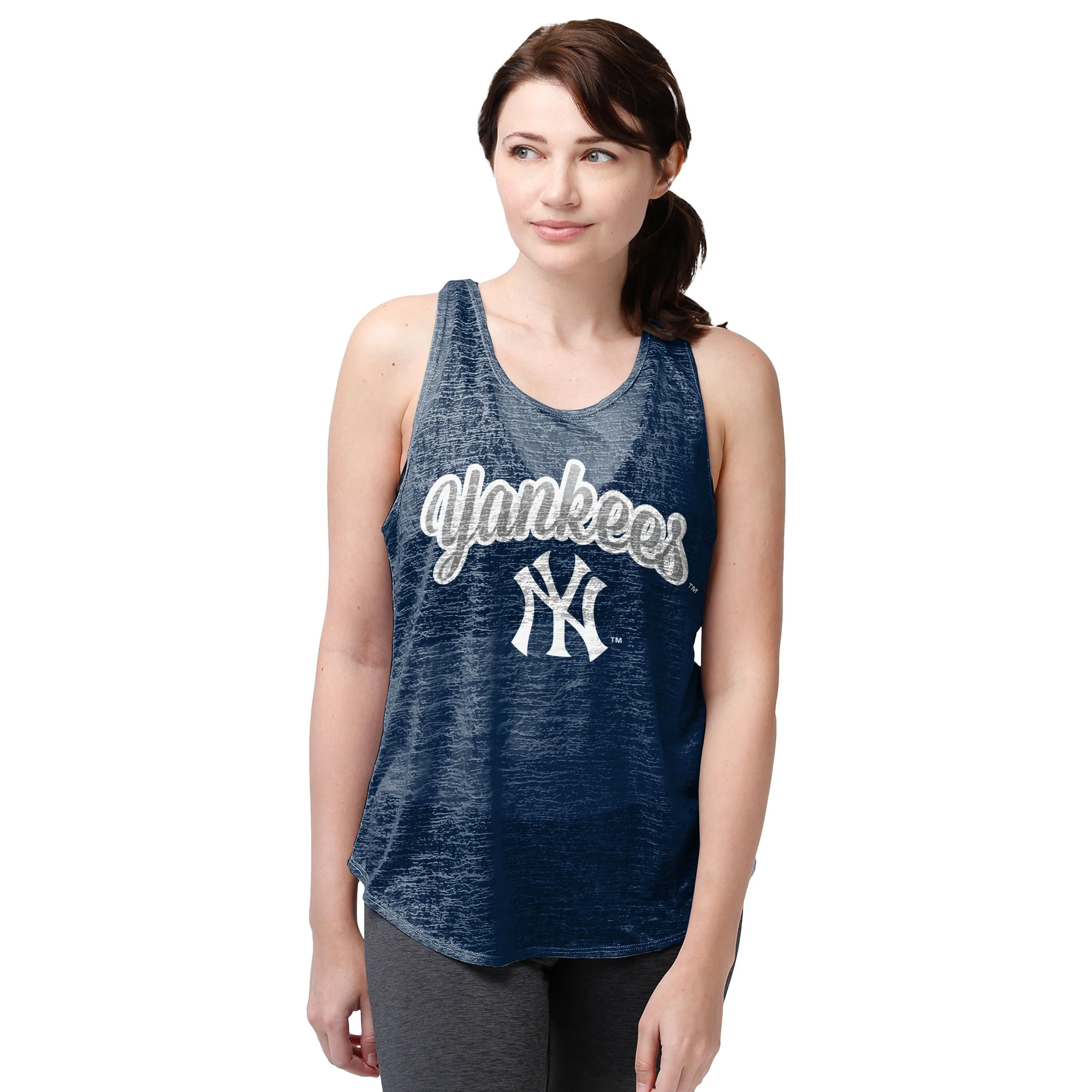 New York Yankees MLB Womens Burn Out Sleeveless Top - Image 2