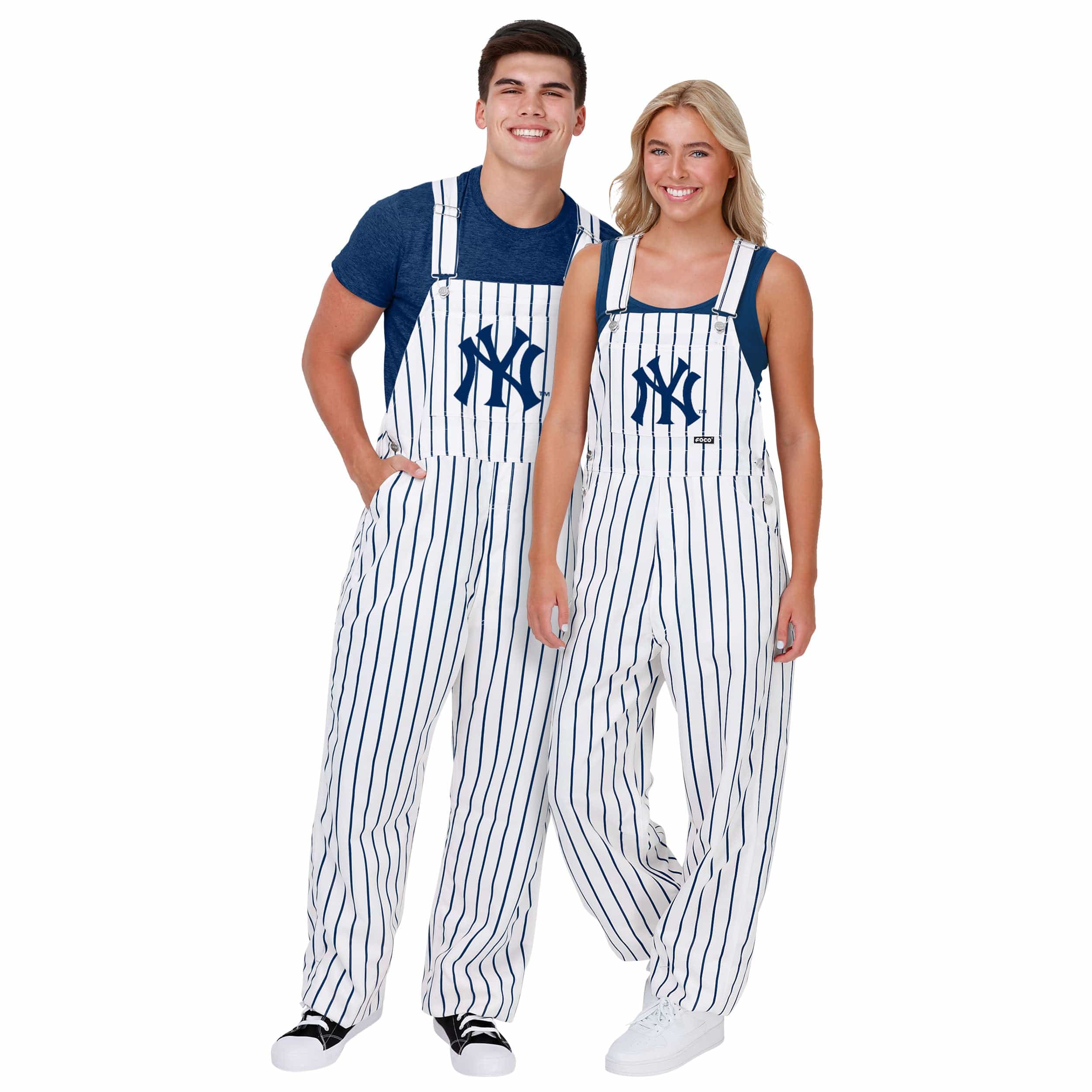New York Yankees MLB Womens Pinstripe Bib Overalls - Image 3