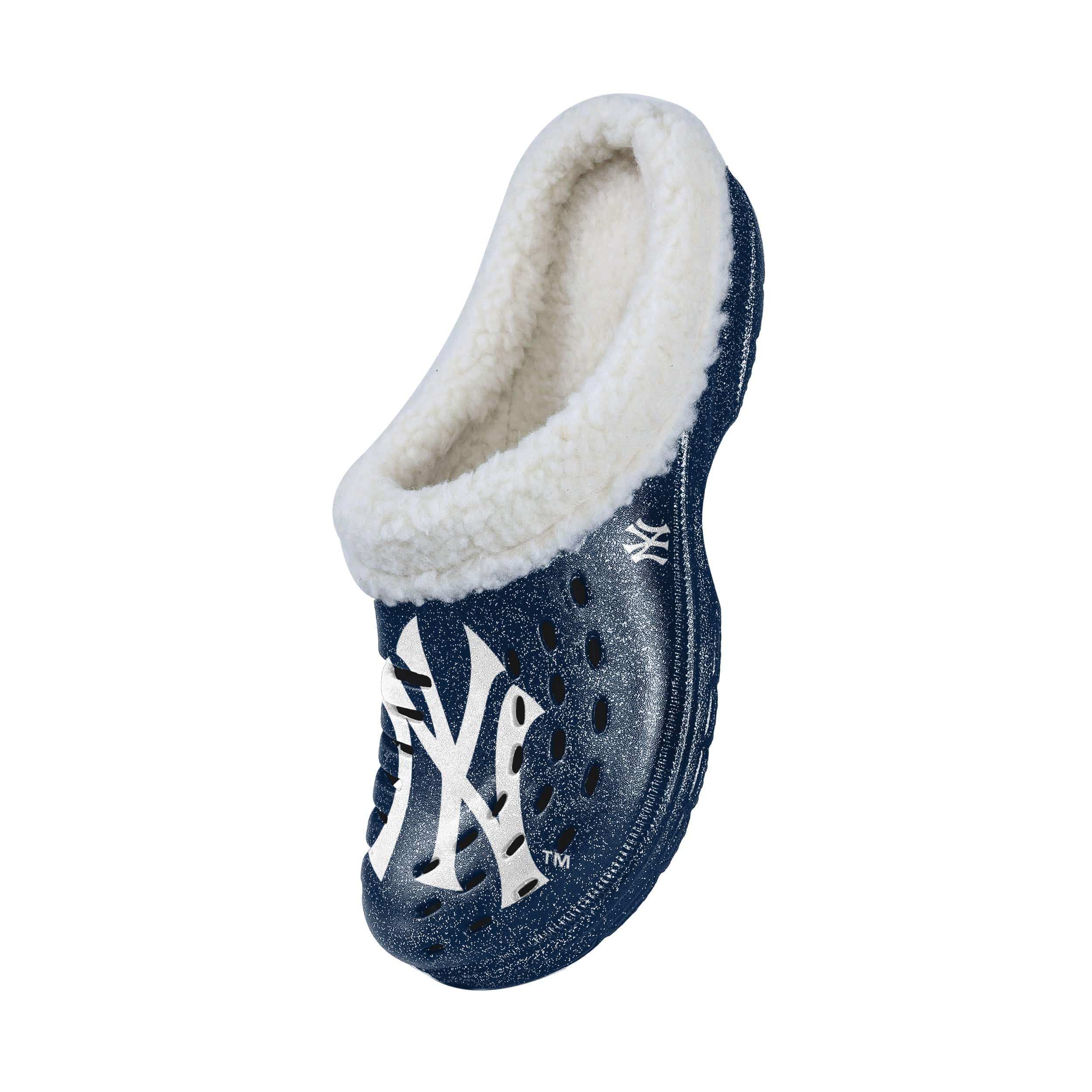 New York Yankees MLB Womens Sherpa Lined Glitter Clog - Image 3