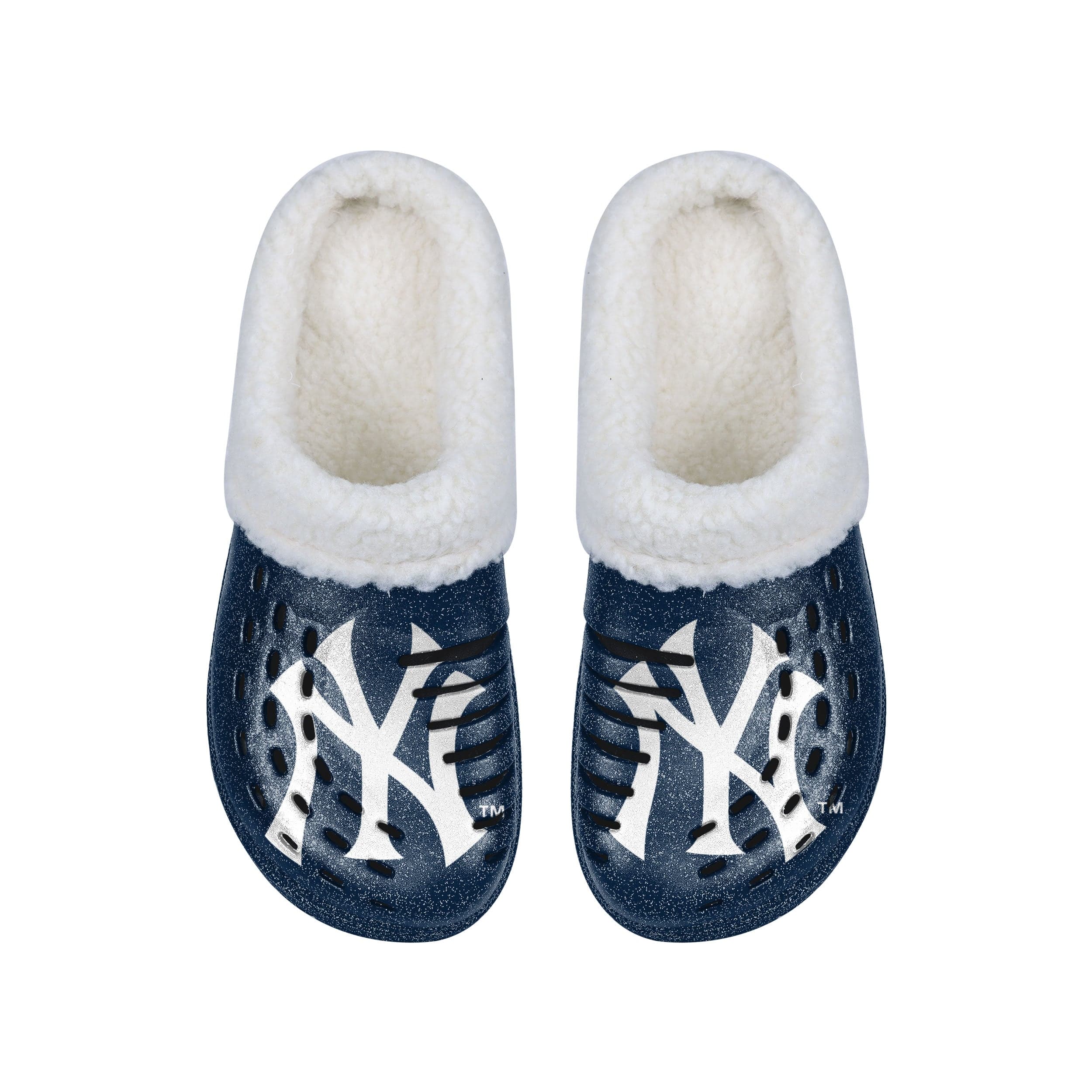 New York Yankees MLB Womens Sherpa Lined Glitter Clog - Image 4