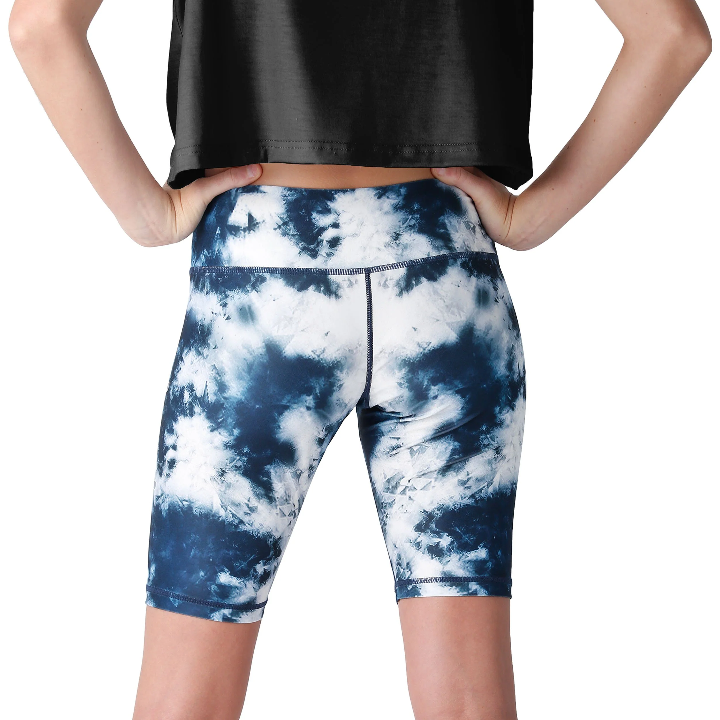 New York Yankees MLB Womens Team Color Tie-Dye Bike Shorts - Image 2