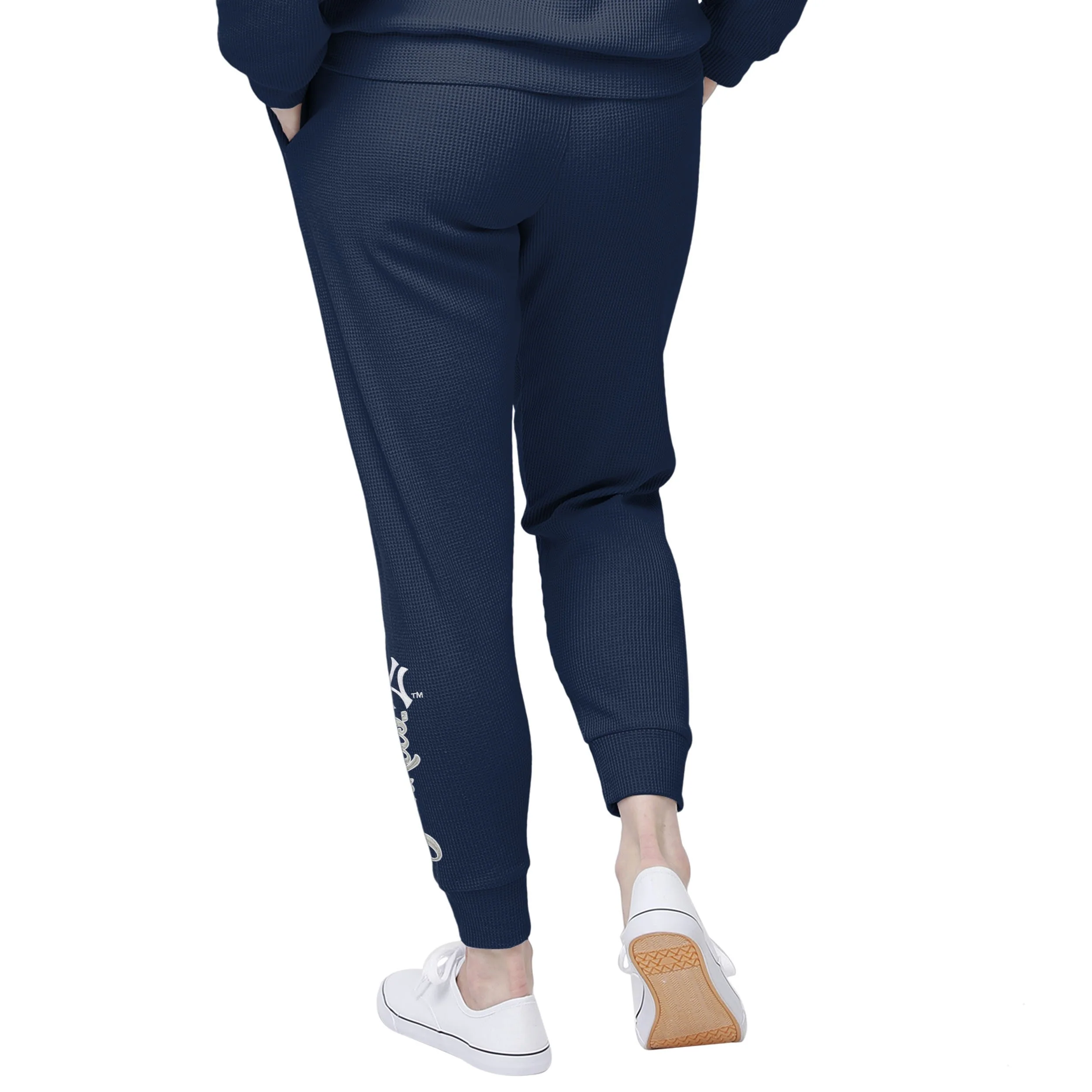 New York Yankees MLB Womens Waffle Lounge Pants - Image 5