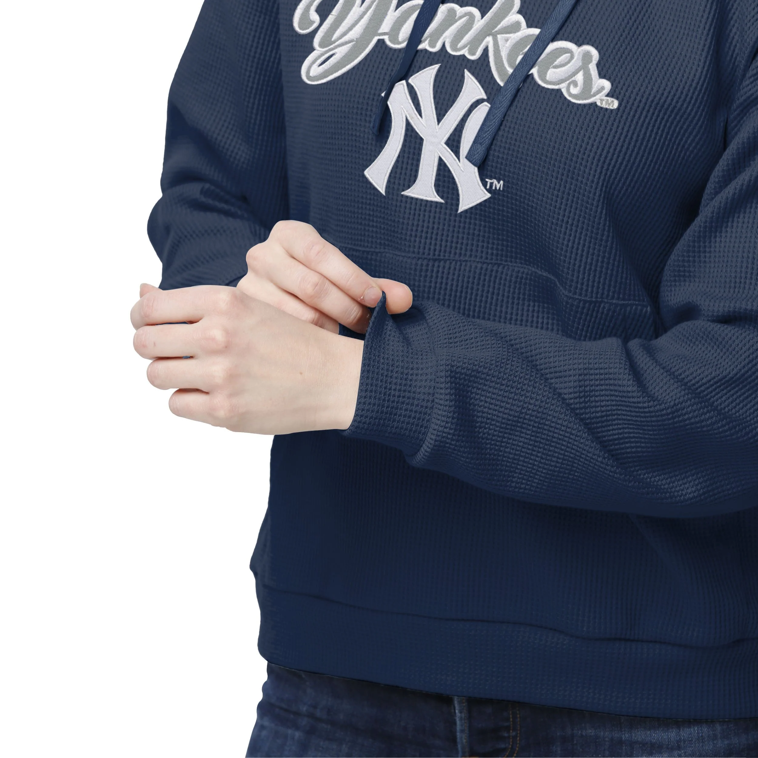New York Yankees MLB Womens Waffle Lounge Sweater - Image 3