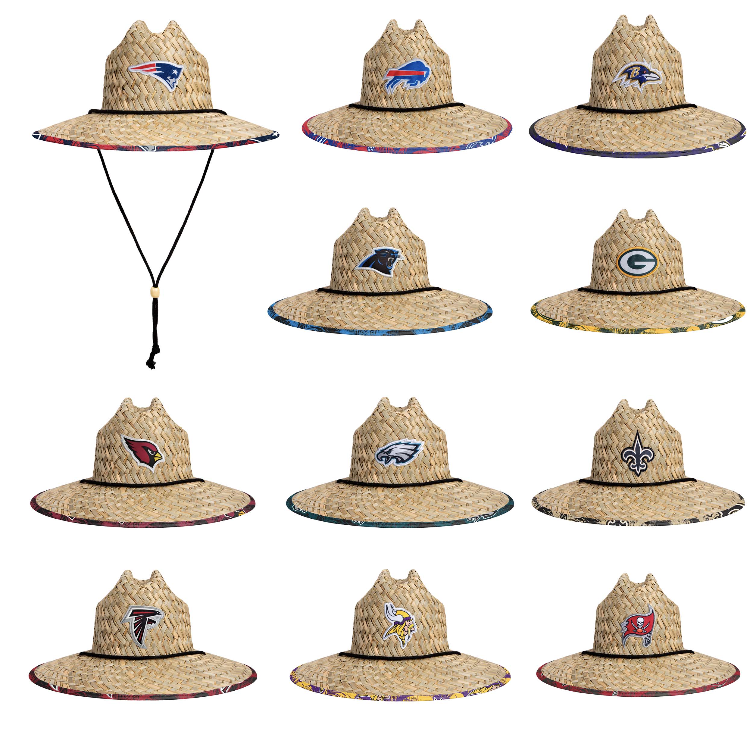 NFL Floral Straw Hats - Pick Your Team!